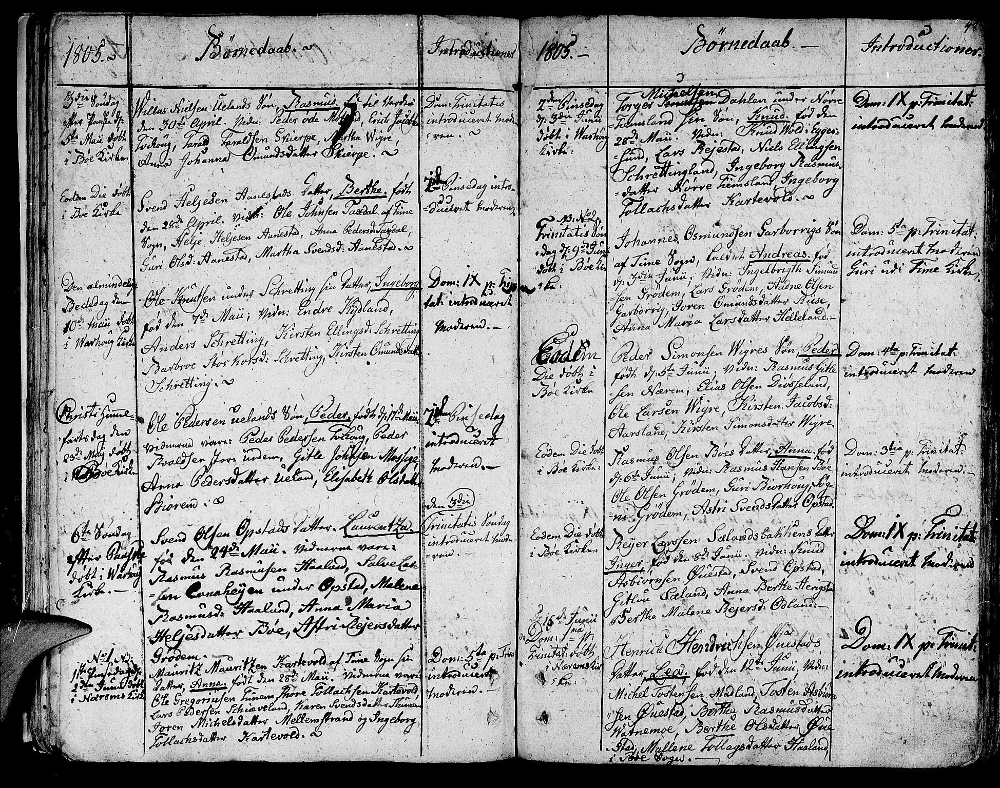 Hå sokneprestkontor, SAST/A-101801/001/30BA/L0001: Parish register (official) no. A 1, 1787-1812, p. 48