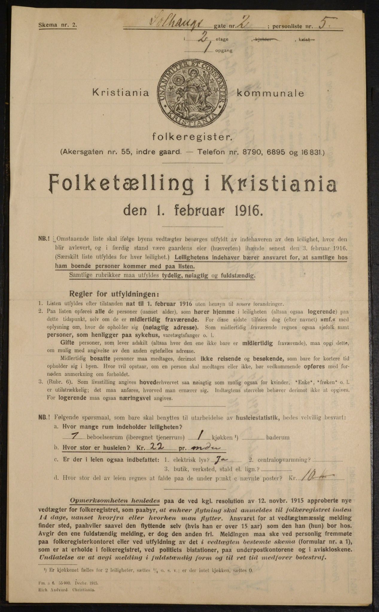 OBA, Municipal Census 1916 for Kristiania, 1916, p. 101887