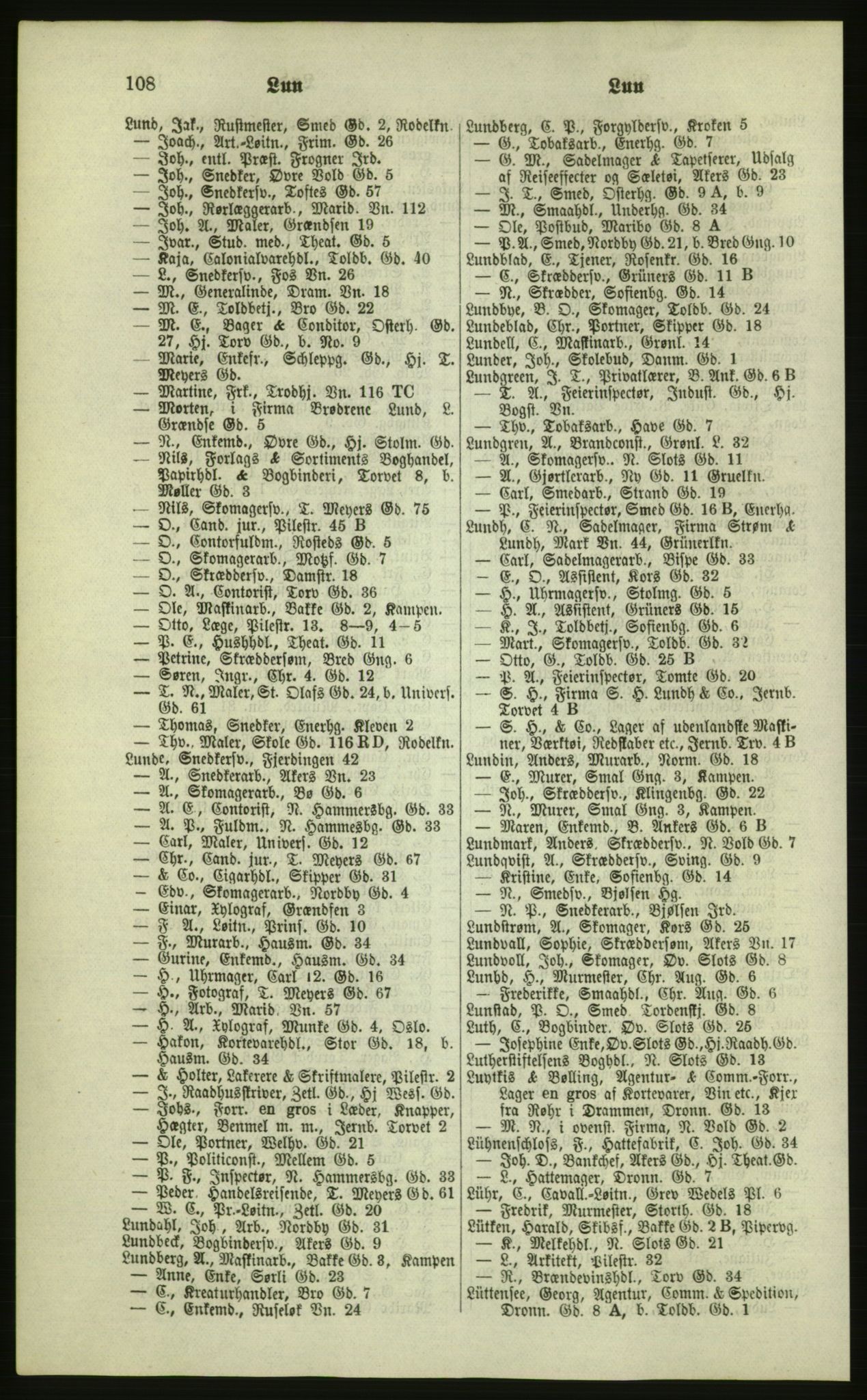 Kristiania/Oslo adressebok, PUBL/-, 1879, p. 108