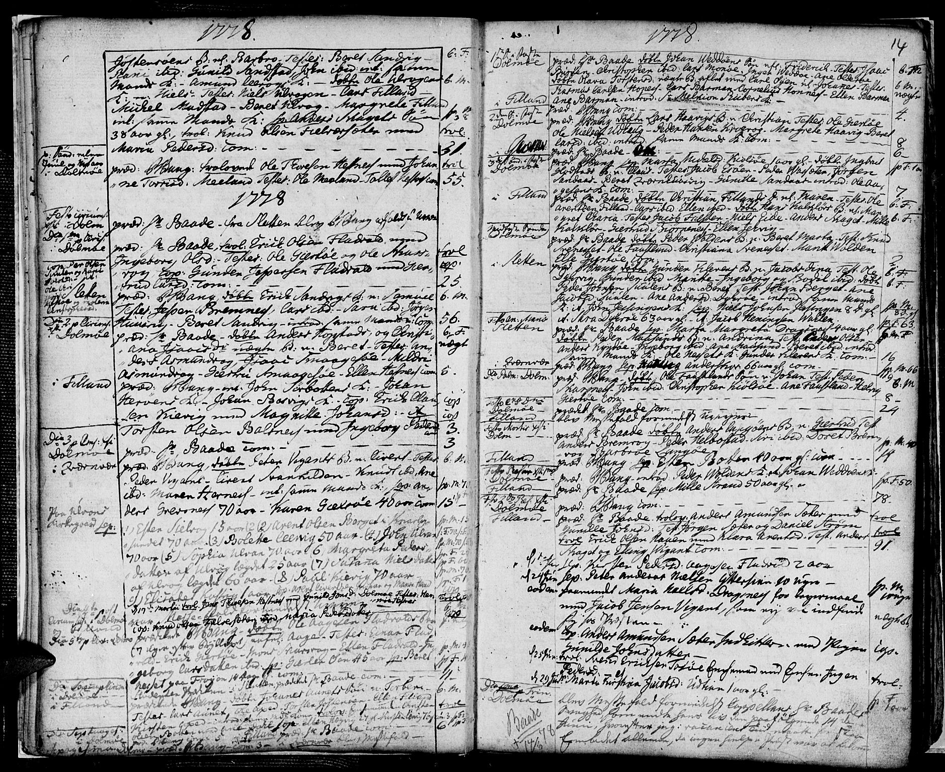 Ministerialprotokoller, klokkerbøker og fødselsregistre - Sør-Trøndelag, SAT/A-1456/634/L0526: Parish register (official) no. 634A02, 1775-1818, p. 14