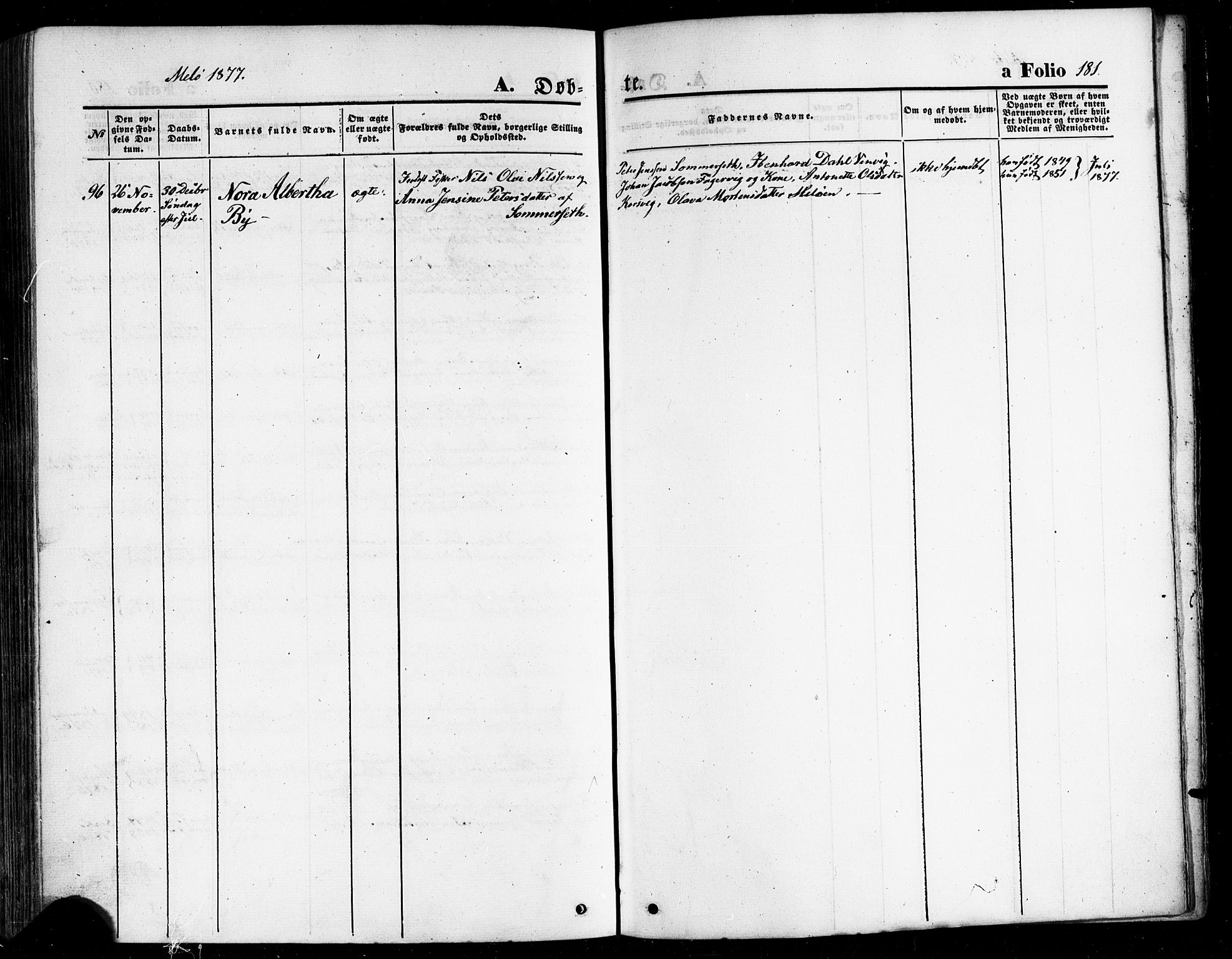 Ministerialprotokoller, klokkerbøker og fødselsregistre - Nordland, AV/SAT-A-1459/841/L0606: Parish register (official) no. 841A10, 1860-1877, p. 181