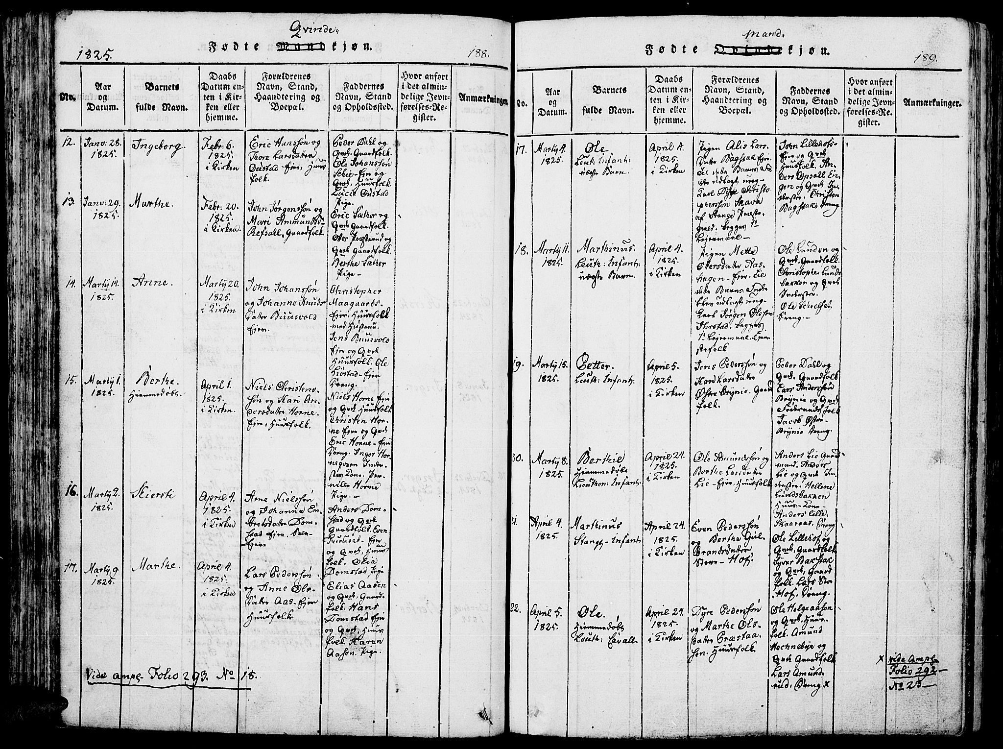 Romedal prestekontor, SAH/PREST-004/K/L0002: Parish register (official) no. 2, 1814-1828, p. 188-189