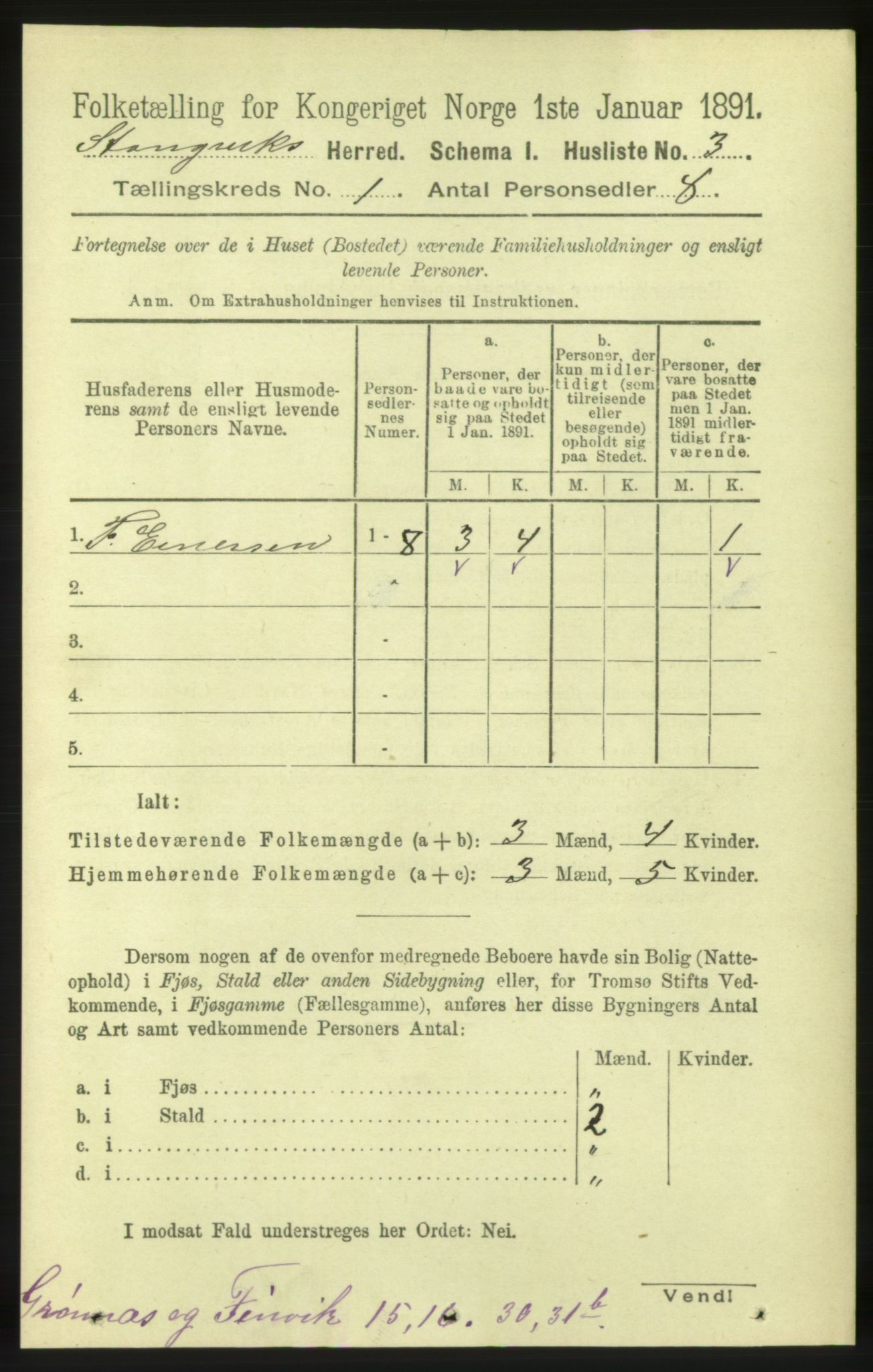 RA, 1891 census for 1564 Stangvik, 1891, p. 29