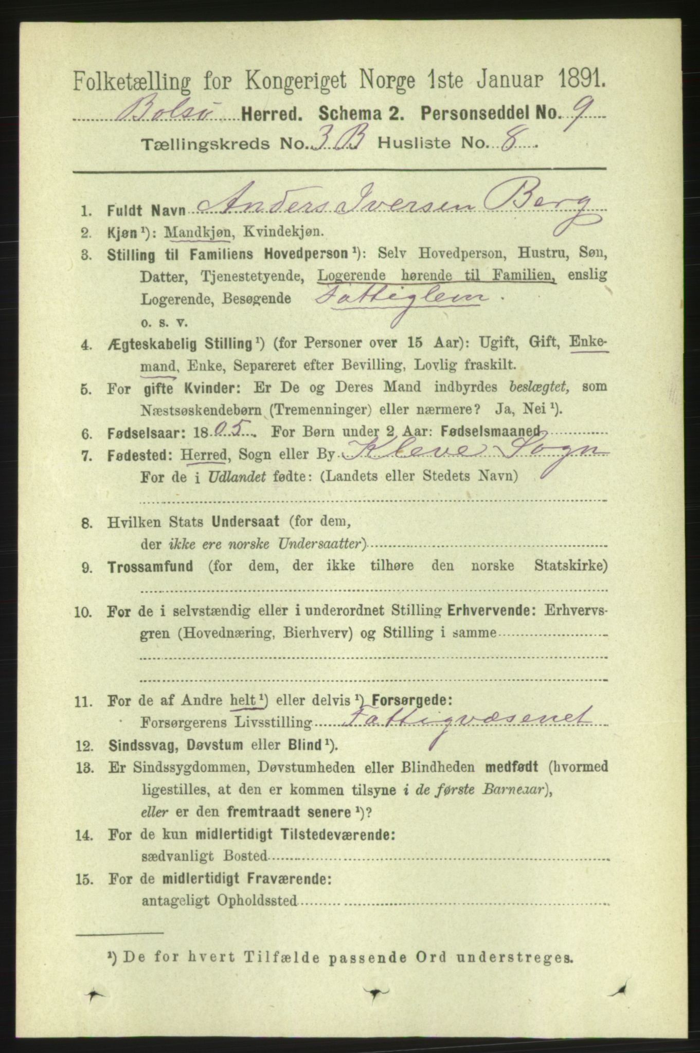 RA, 1891 census for 1544 Bolsøy, 1891, p. 2136