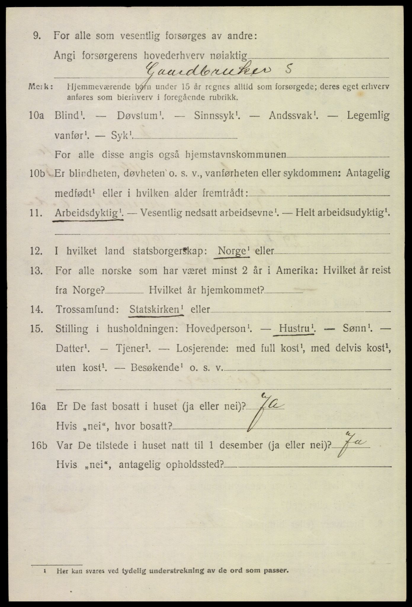 SAH, 1920 census for Folldal, 1920, p. 4956