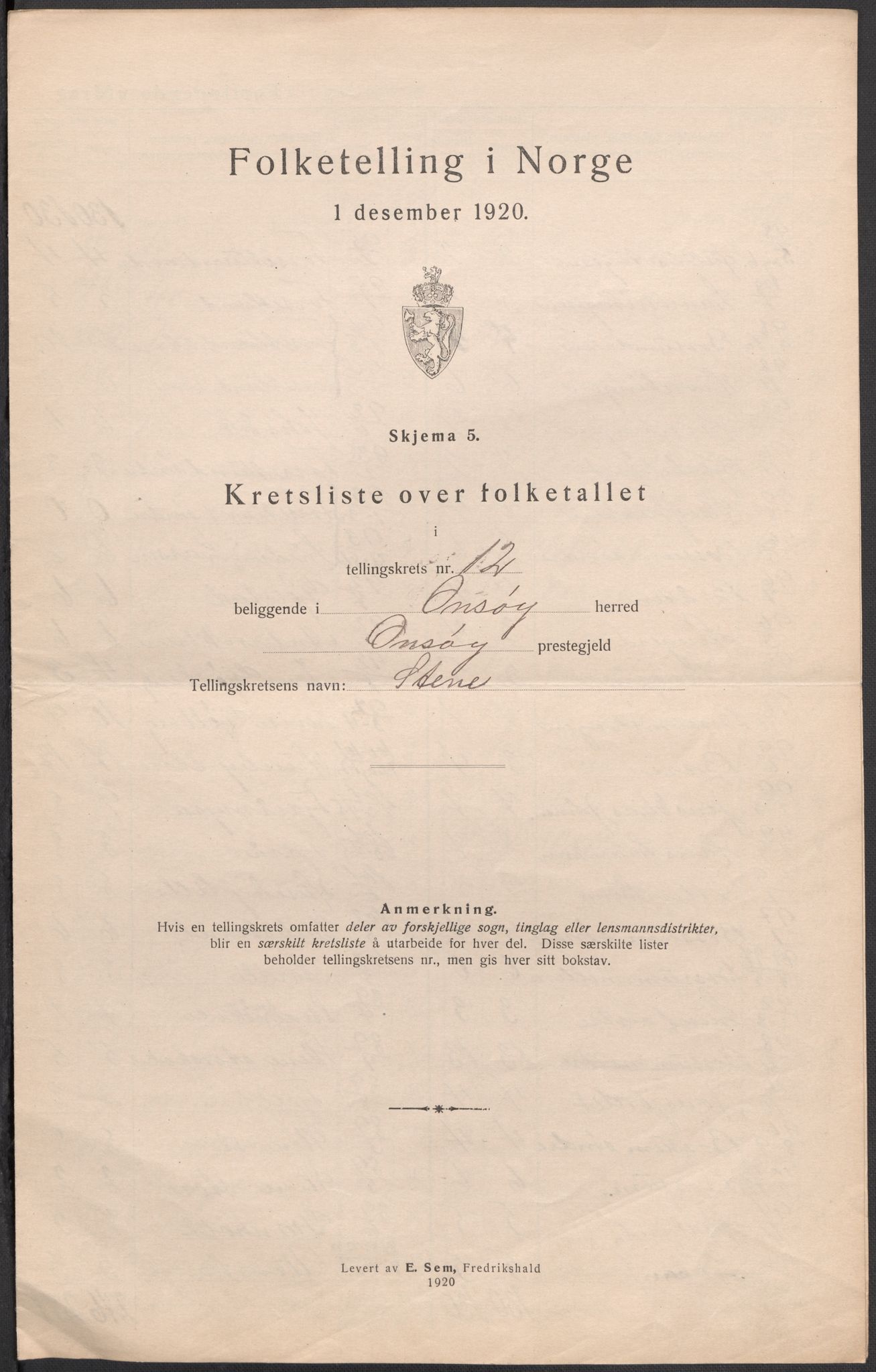 SAO, 1920 census for Onsøy, 1920, p. 48