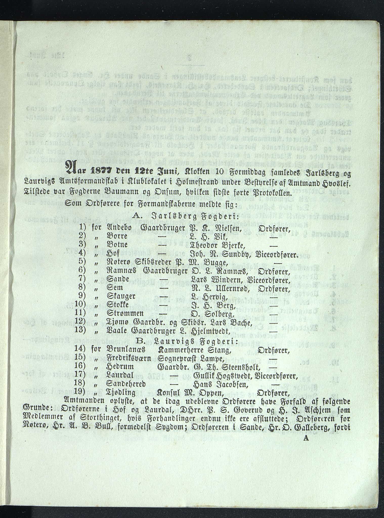 Vestfold fylkeskommune. Fylkestinget, VEMU/A-1315/A/Ab/Abb/L0024: Fylkestingsforhandlinger, 1877