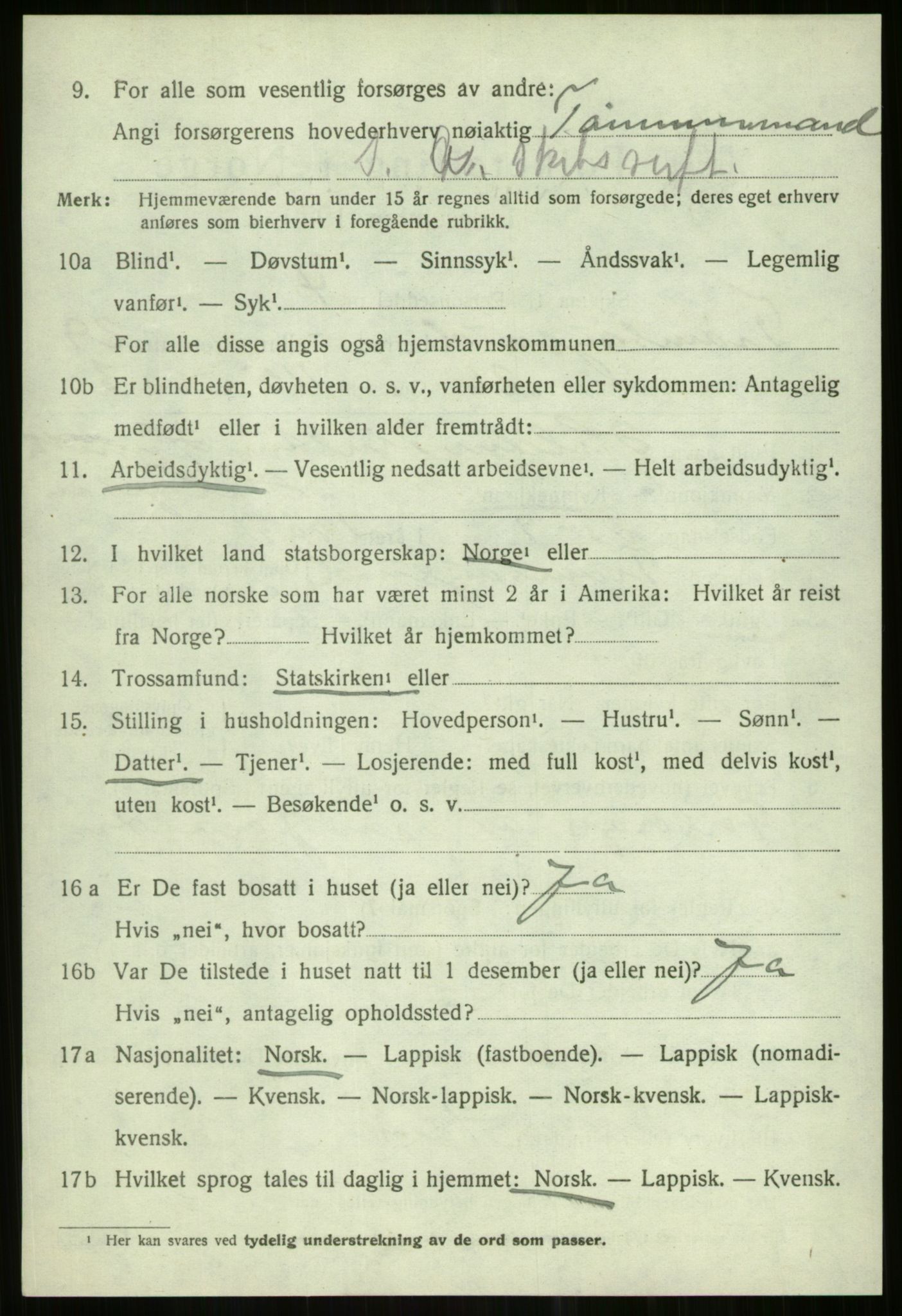 SATØ, 1920 census for Tromsøysund, 1920, p. 13665