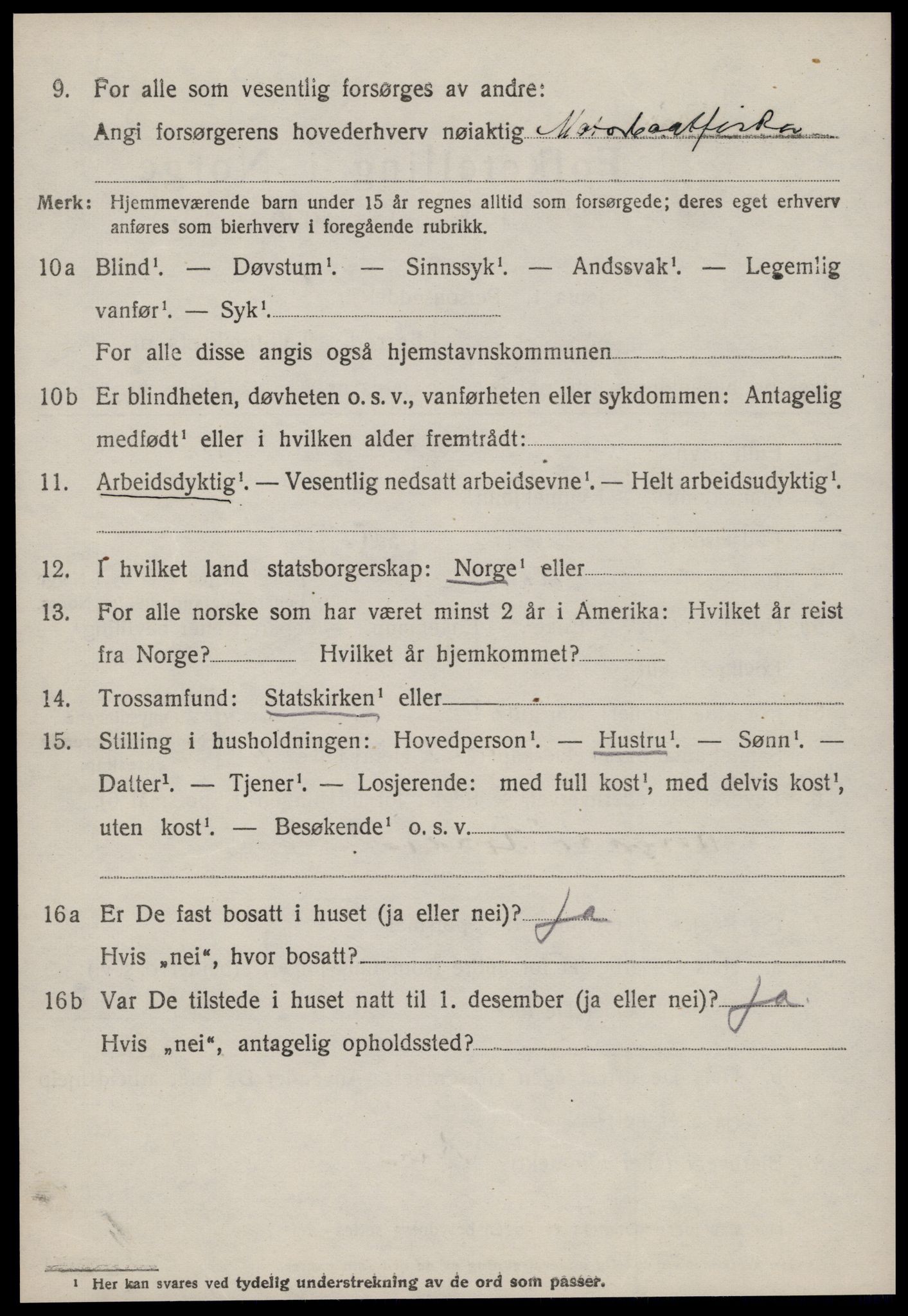 SAT, 1920 census for Sandøy, 1920, p. 1291