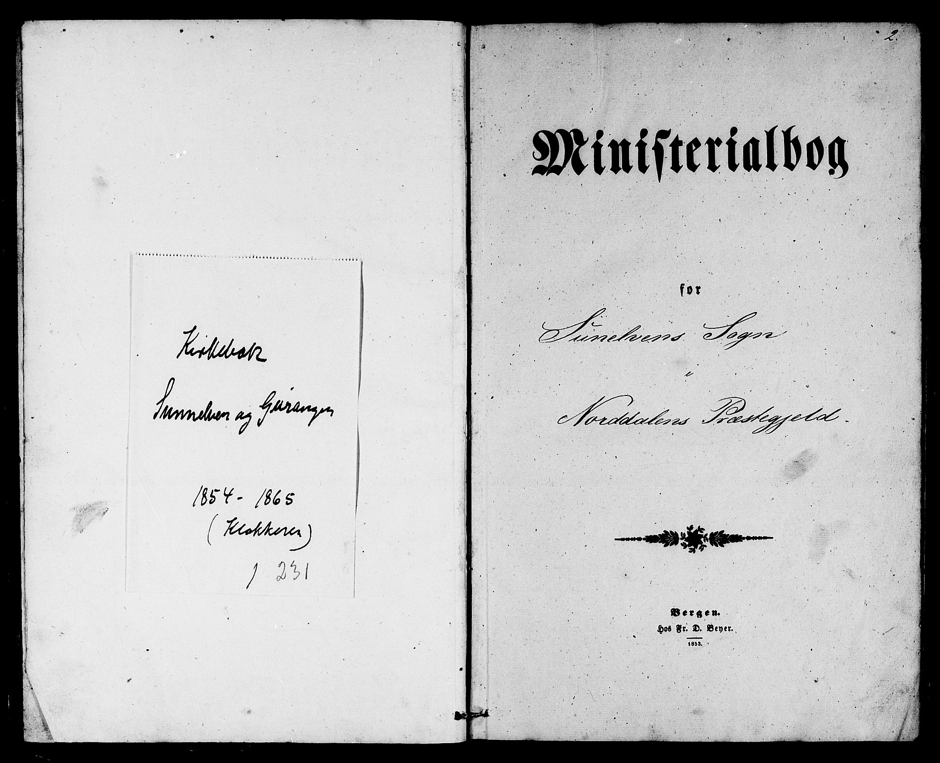 Ministerialprotokoller, klokkerbøker og fødselsregistre - Møre og Romsdal, SAT/A-1454/517/L0228: Parish register (copy) no. 517C01, 1854-1865, p. 2