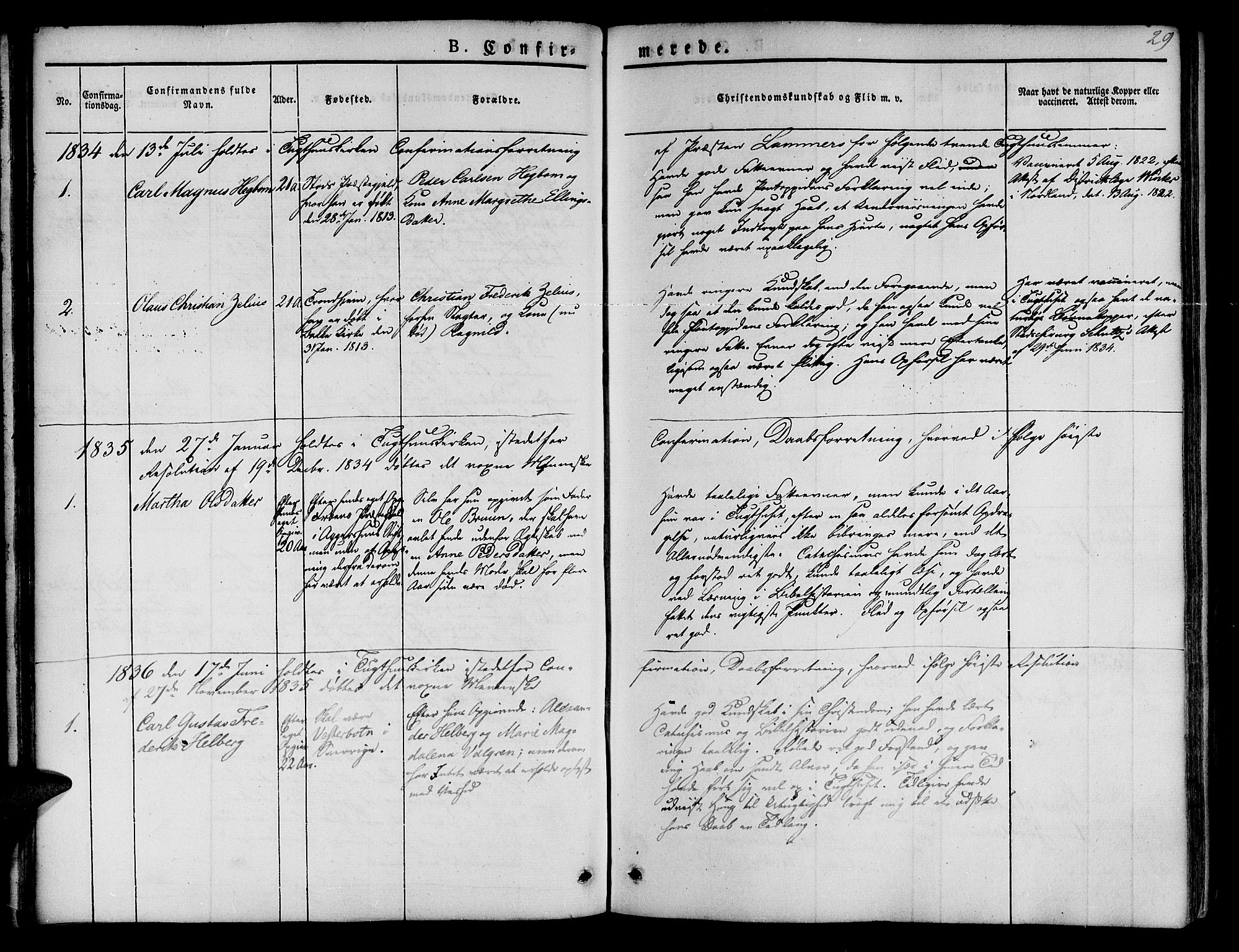 Ministerialprotokoller, klokkerbøker og fødselsregistre - Sør-Trøndelag, SAT/A-1456/623/L0468: Parish register (official) no. 623A02, 1826-1867, p. 29
