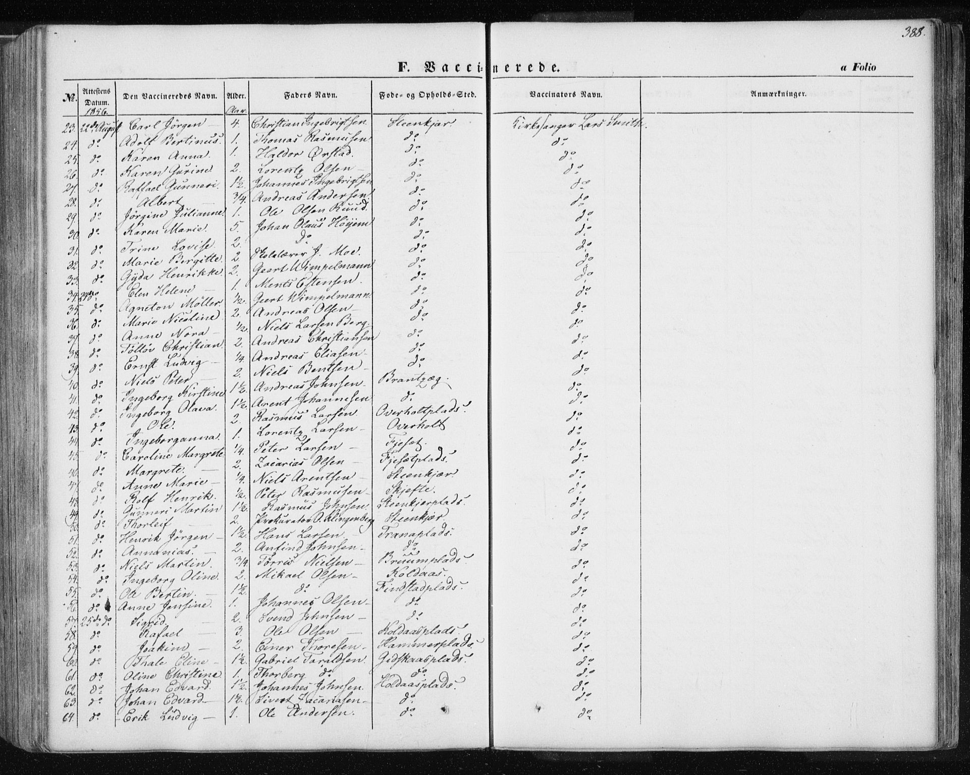 Ministerialprotokoller, klokkerbøker og fødselsregistre - Nord-Trøndelag, AV/SAT-A-1458/735/L0342: Parish register (official) no. 735A07 /1, 1849-1862, p. 388