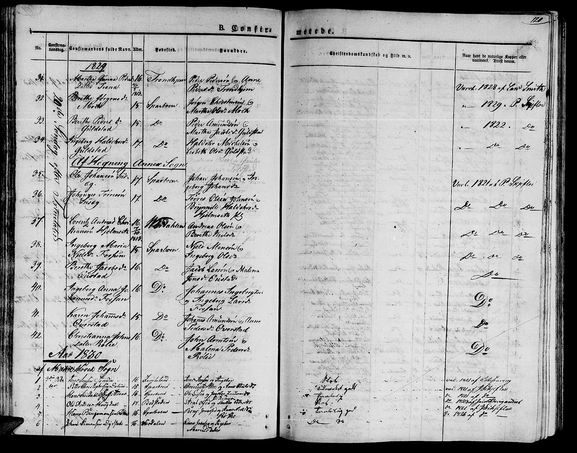 Ministerialprotokoller, klokkerbøker og fødselsregistre - Nord-Trøndelag, SAT/A-1458/735/L0336: Parish register (official) no. 735A05 /1, 1825-1835, p. 120