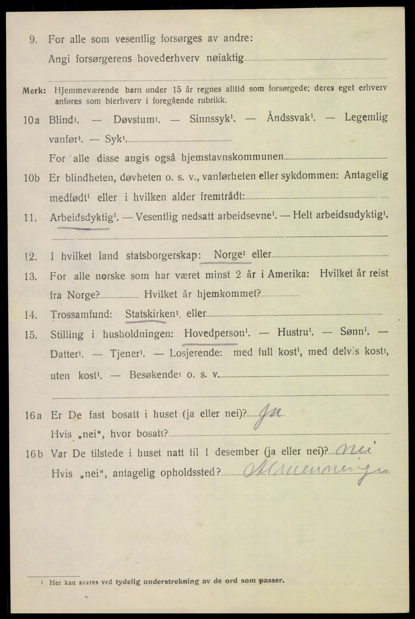 SAH, 1920 census for Gran, 1920, p. 6647