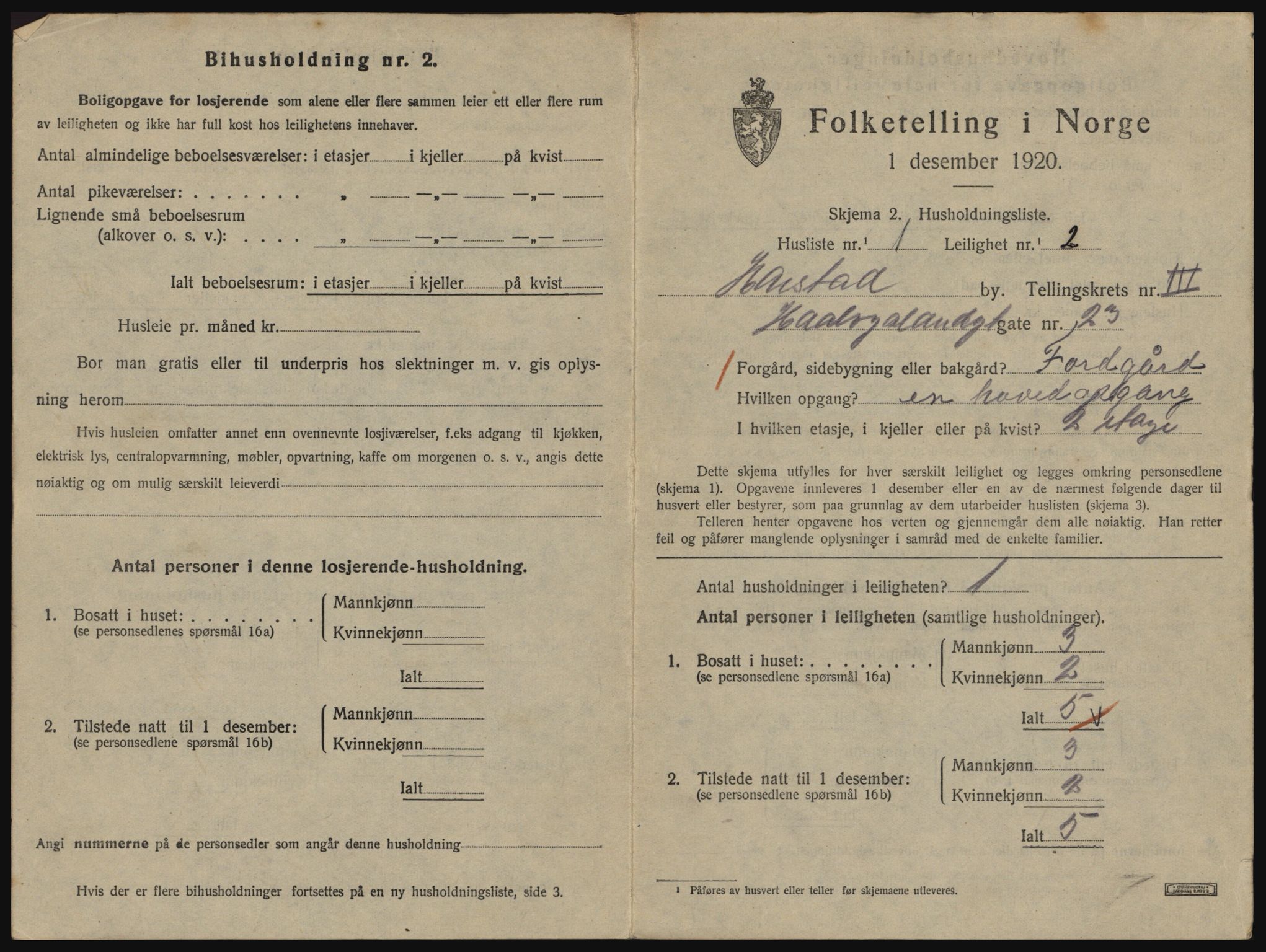 SATØ, 1920 census for Harstad, 1920, p. 1395