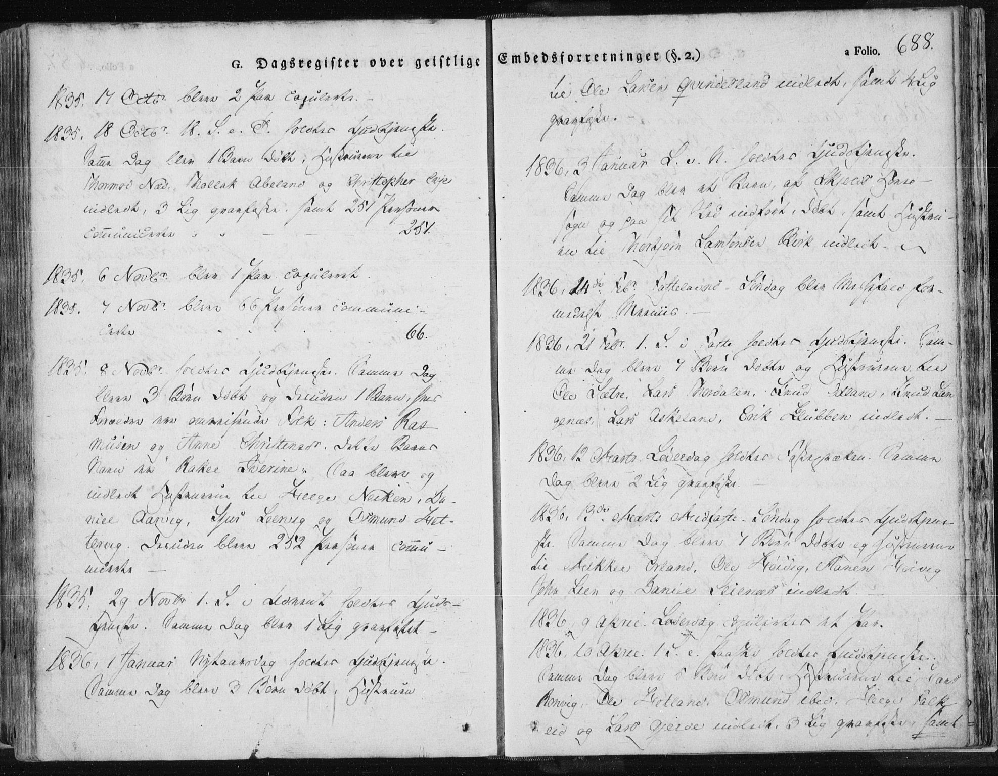 Tysvær sokneprestkontor, SAST/A -101864/H/Ha/Haa/L0001: Parish register (official) no. A 1.2, 1831-1856, p. 688