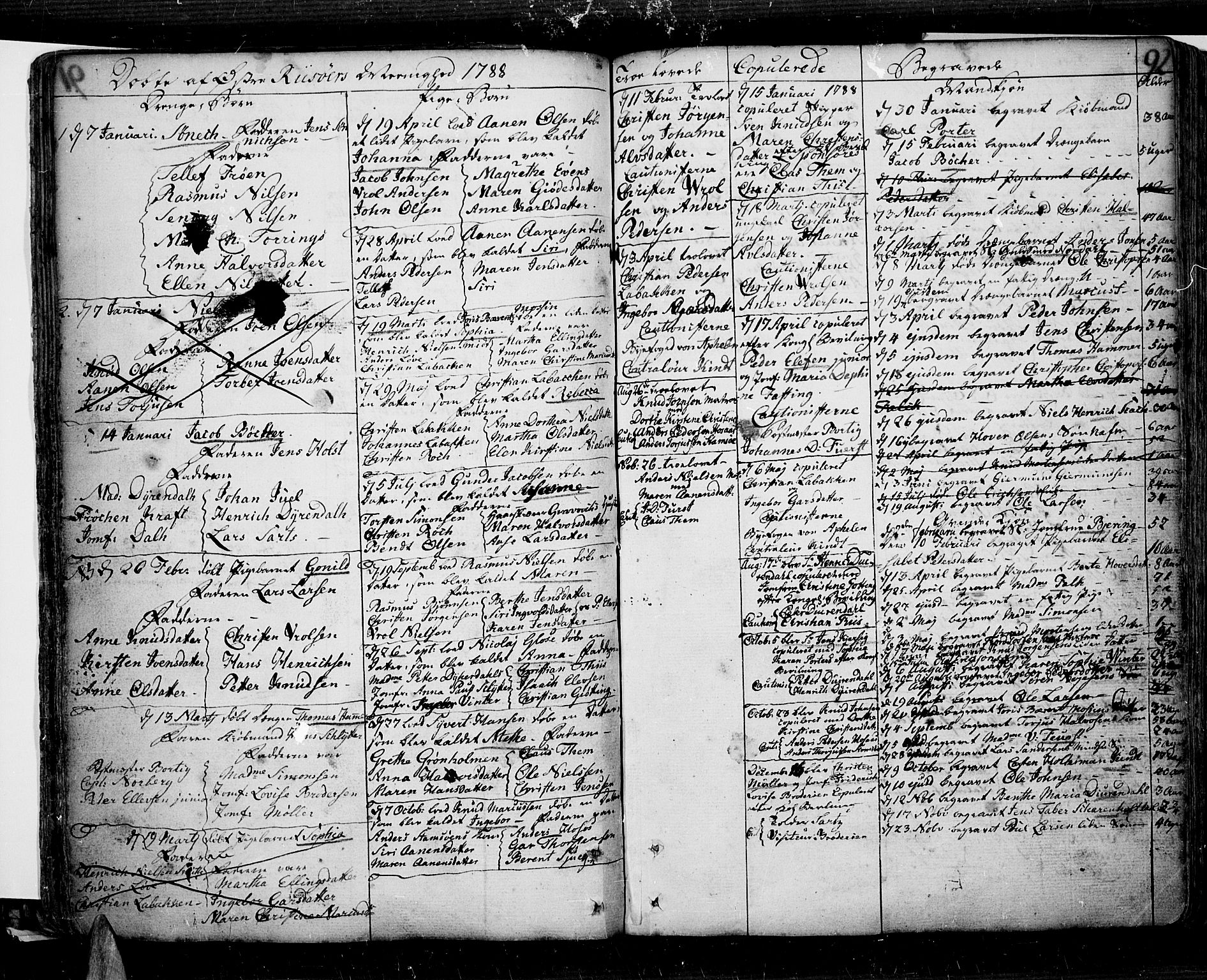 Risør sokneprestkontor, SAK/1111-0035/F/Fb/L0002: Parish register (copy) no. B 2, 1747-1812, p. 92