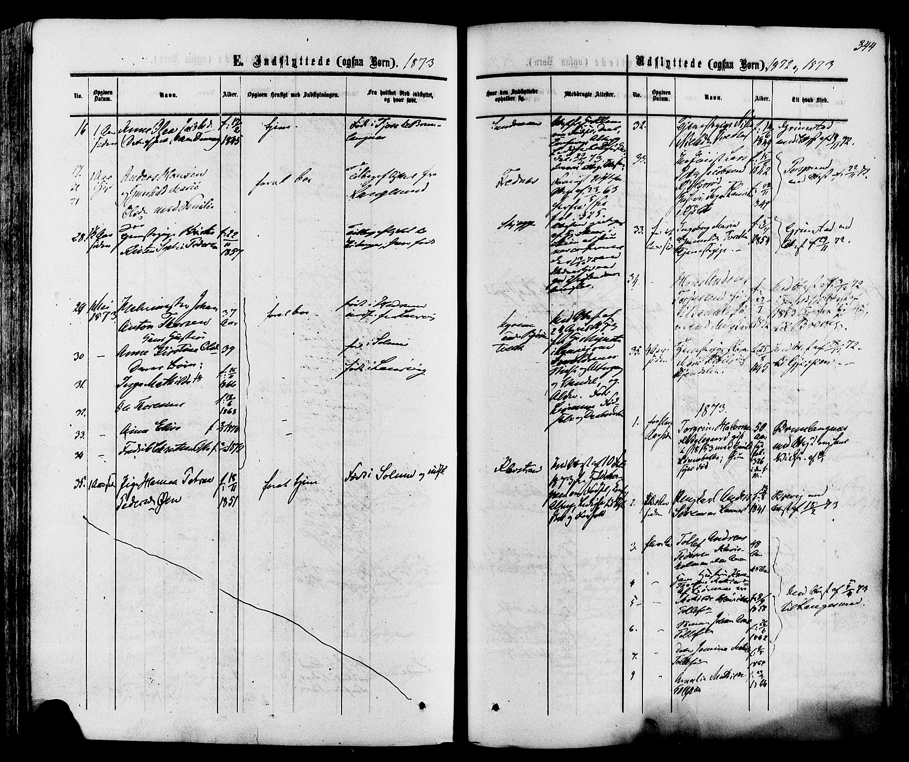 Eidanger kirkebøker, AV/SAKO-A-261/F/Fa/L0010: Parish register (official) no. 10, 1859-1874, p. 344