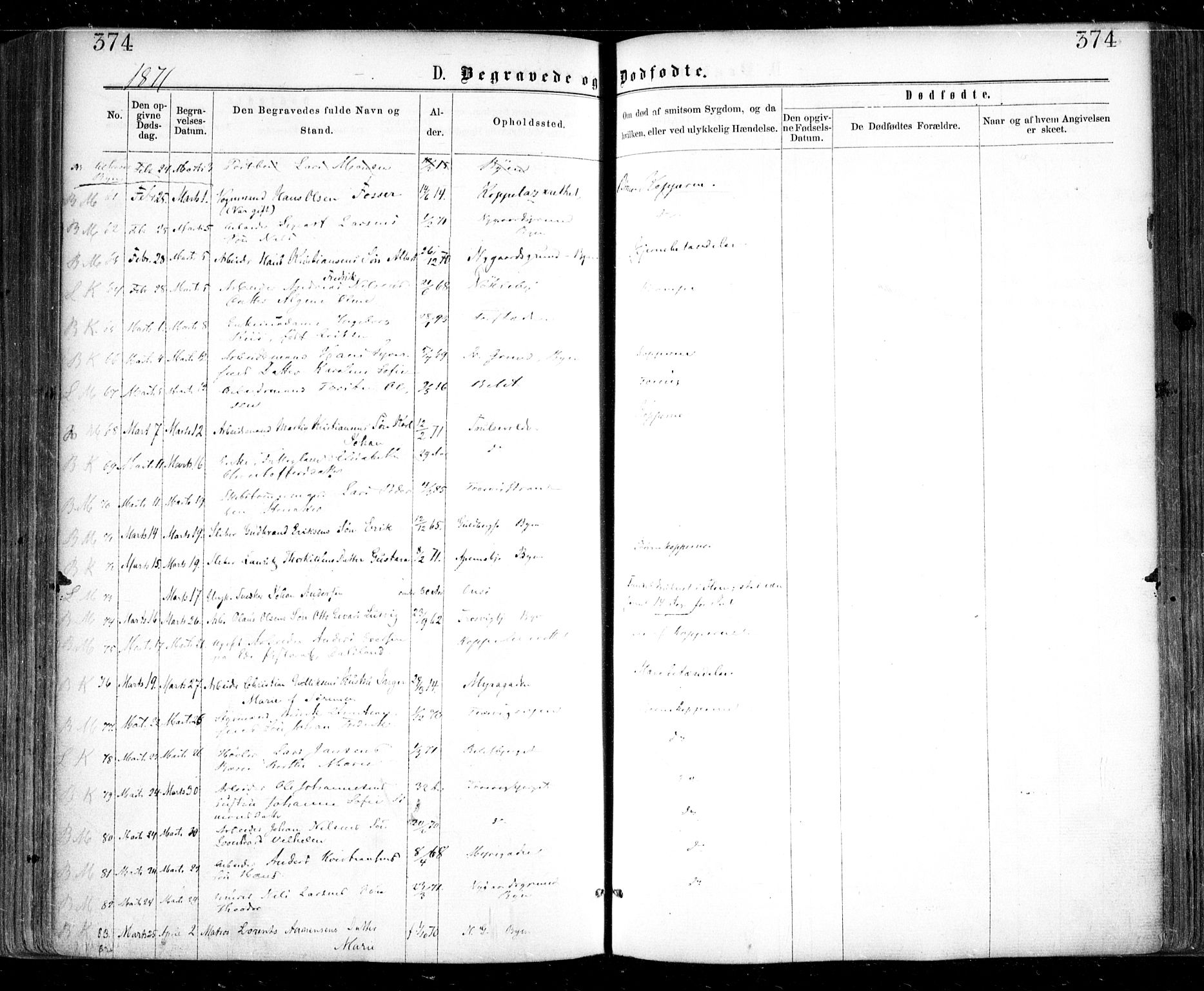 Glemmen prestekontor Kirkebøker, SAO/A-10908/F/Fa/L0008: Parish register (official) no. 8, 1862-1871, p. 374