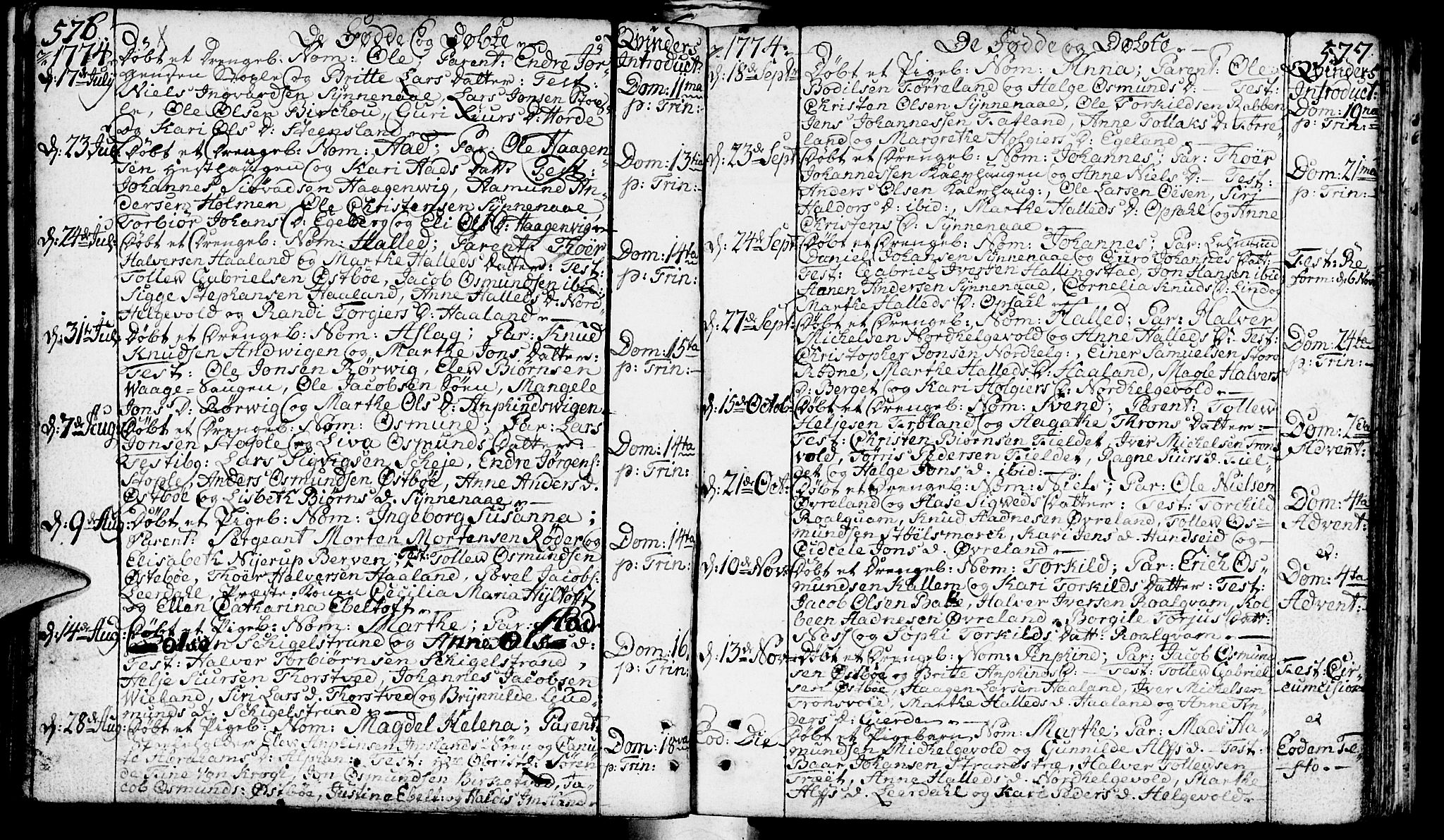 Vikedal sokneprestkontor, AV/SAST-A-101840/01/IV: Parish register (official) no. A 1, 1737-1778, p. 576-577