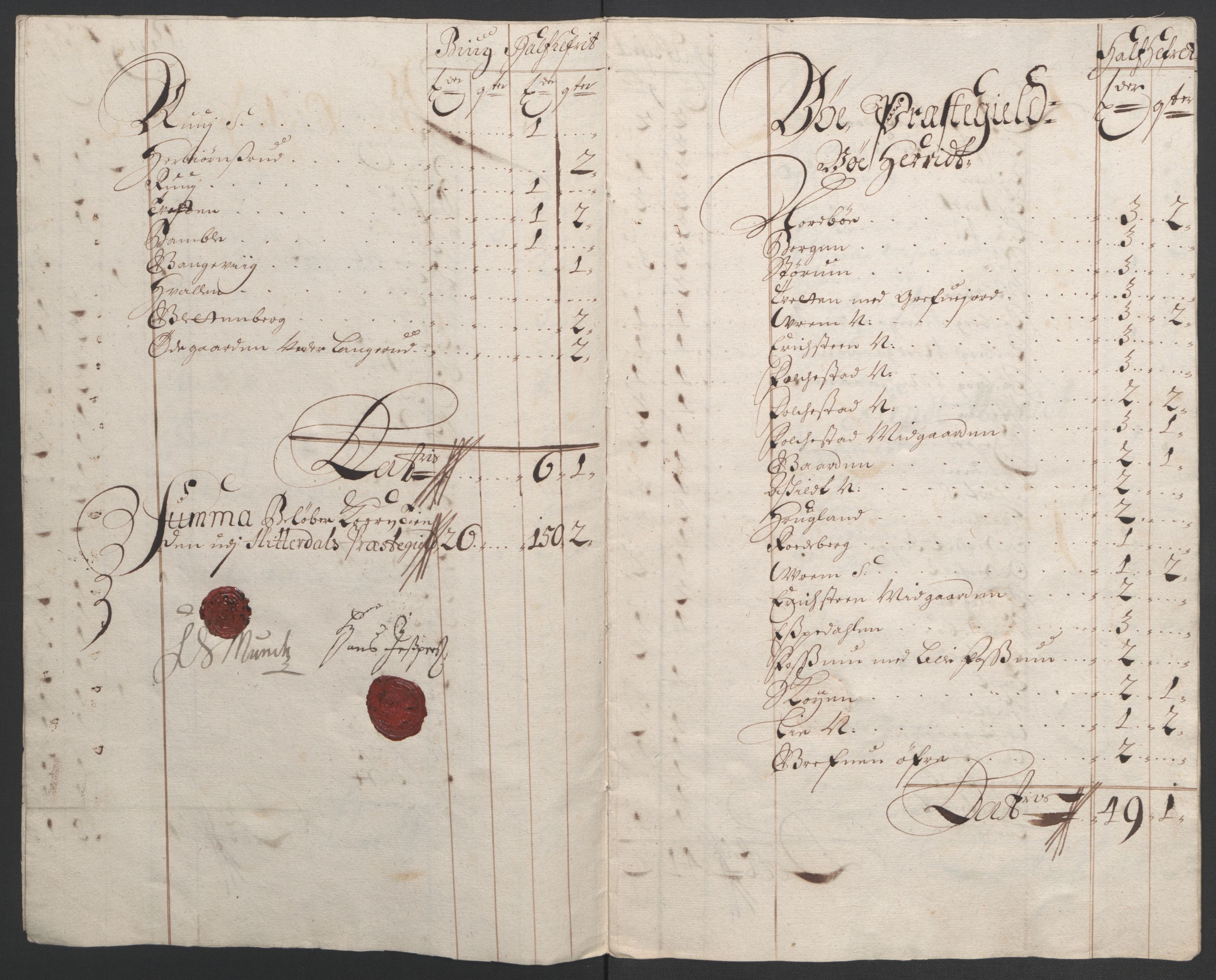 Rentekammeret inntil 1814, Reviderte regnskaper, Fogderegnskap, AV/RA-EA-4092/R36/L2092: Fogderegnskap Øvre og Nedre Telemark og Bamble, 1694, p. 26