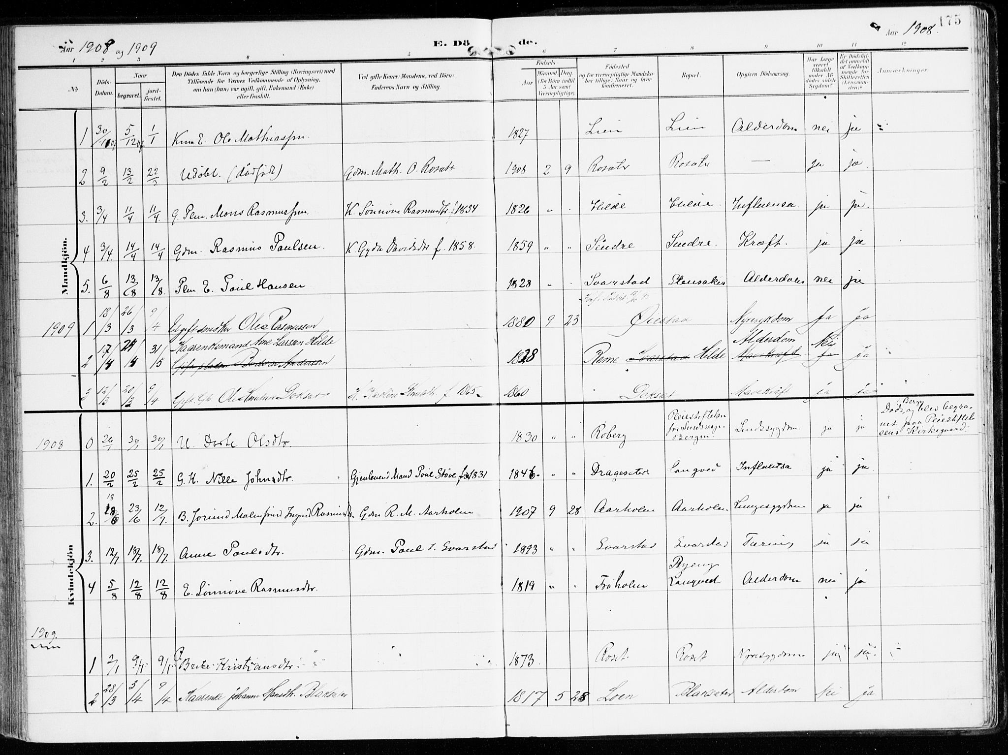 Innvik sokneprestembete, AV/SAB-A-80501: Parish register (official) no. B 2, 1903-1929, p. 175