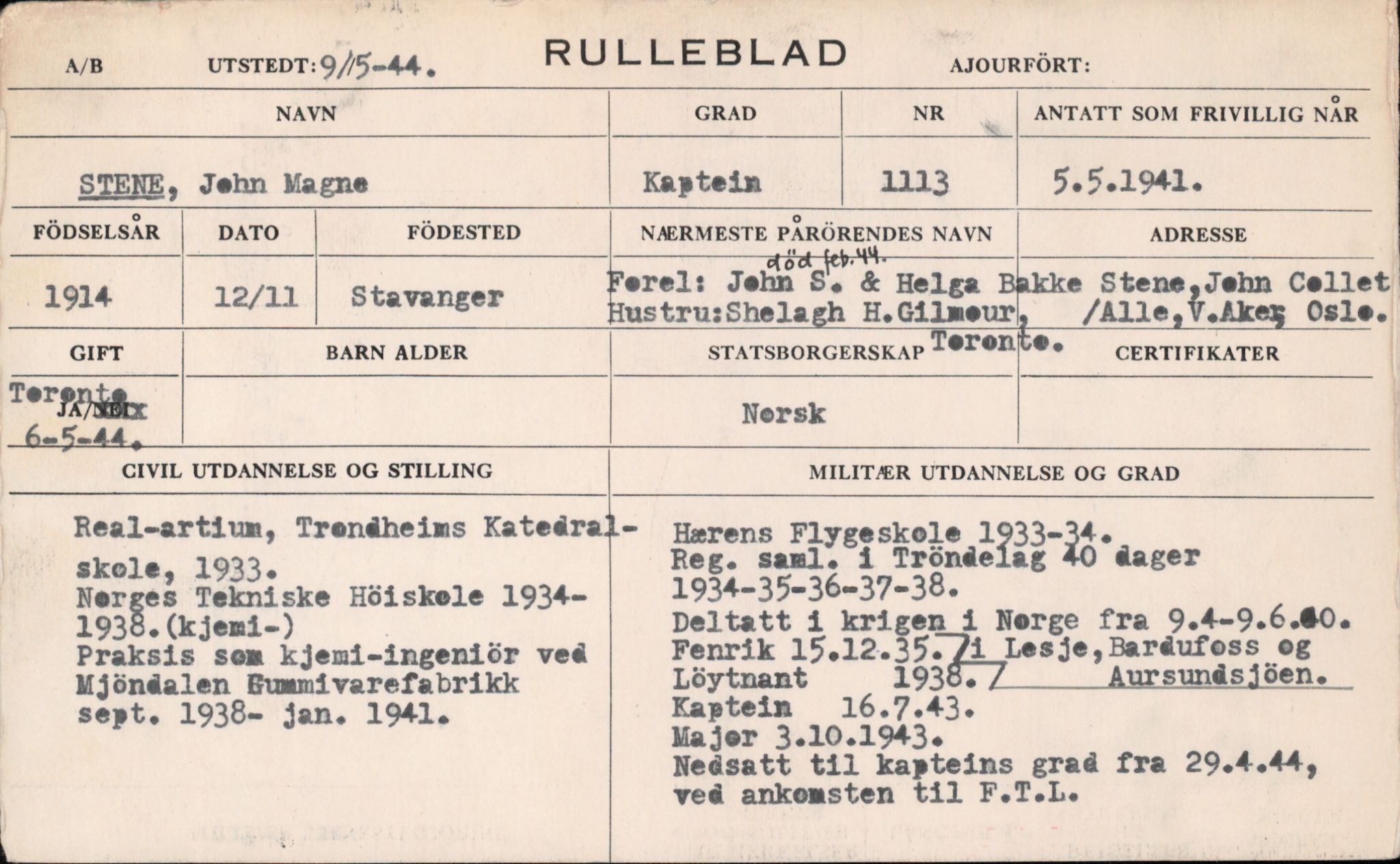 Forsvaret, Forsvarets overkommando/Luftforsvarsstaben, RA/RAFA-4079/P/Pa/L0038: Personellpapirer, 1914, p. 174