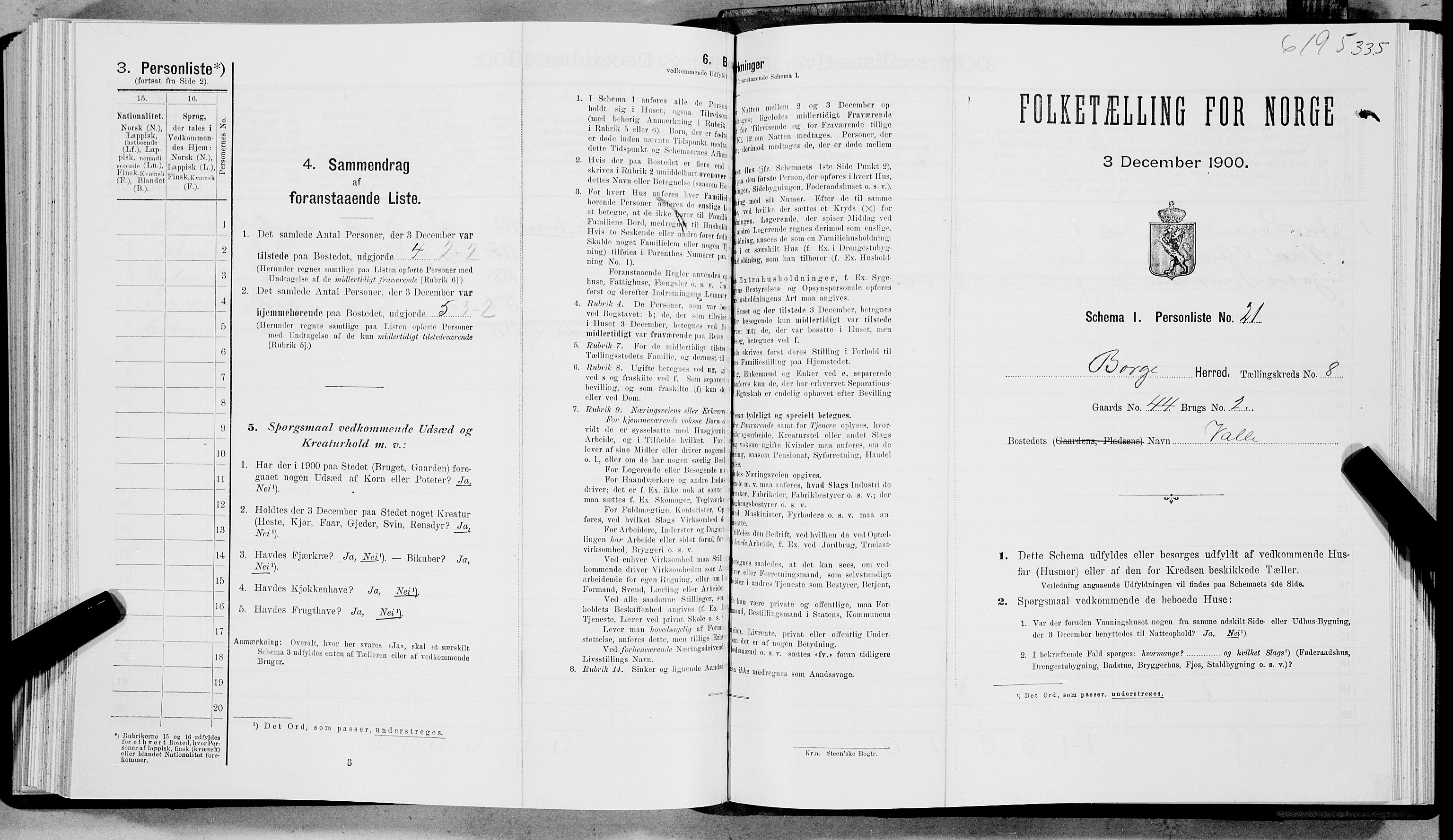 SAT, 1900 census for Borge, 1900, p. 778
