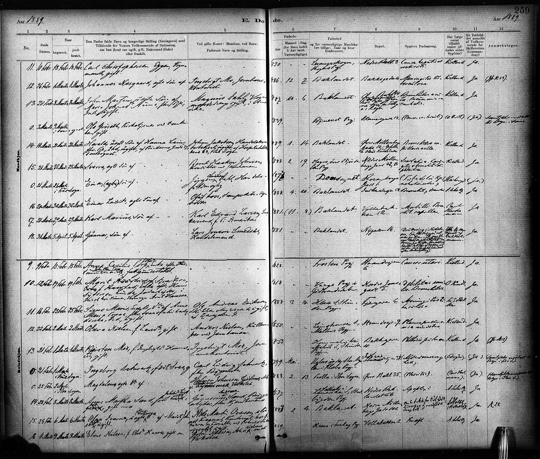 Ministerialprotokoller, klokkerbøker og fødselsregistre - Sør-Trøndelag, AV/SAT-A-1456/604/L0189: Parish register (official) no. 604A10, 1878-1892, p. 259