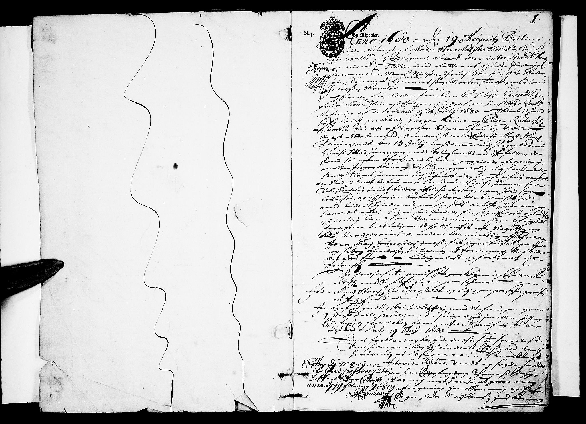 Larvik byfogd, SAKO/A-218/F/Fa/L0002: Tingbok., 1680-1682, p. 1