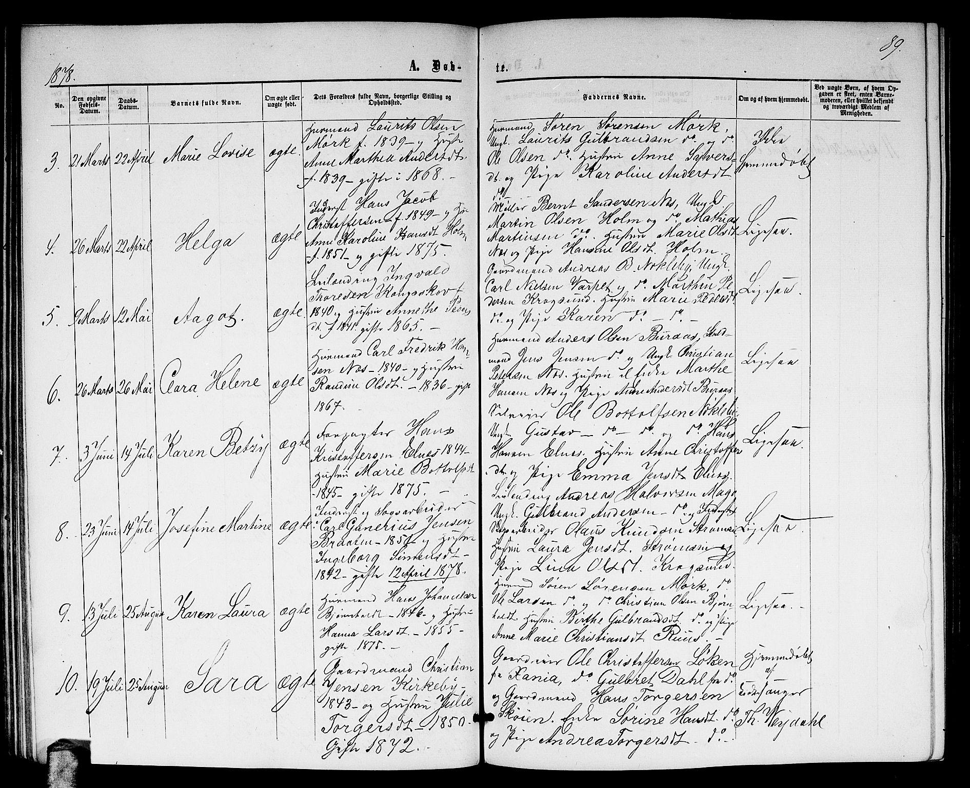Nittedal prestekontor Kirkebøker, SAO/A-10365a/G/Gb/L0001: Parish register (copy) no. II 1, 1859-1878, p. 89