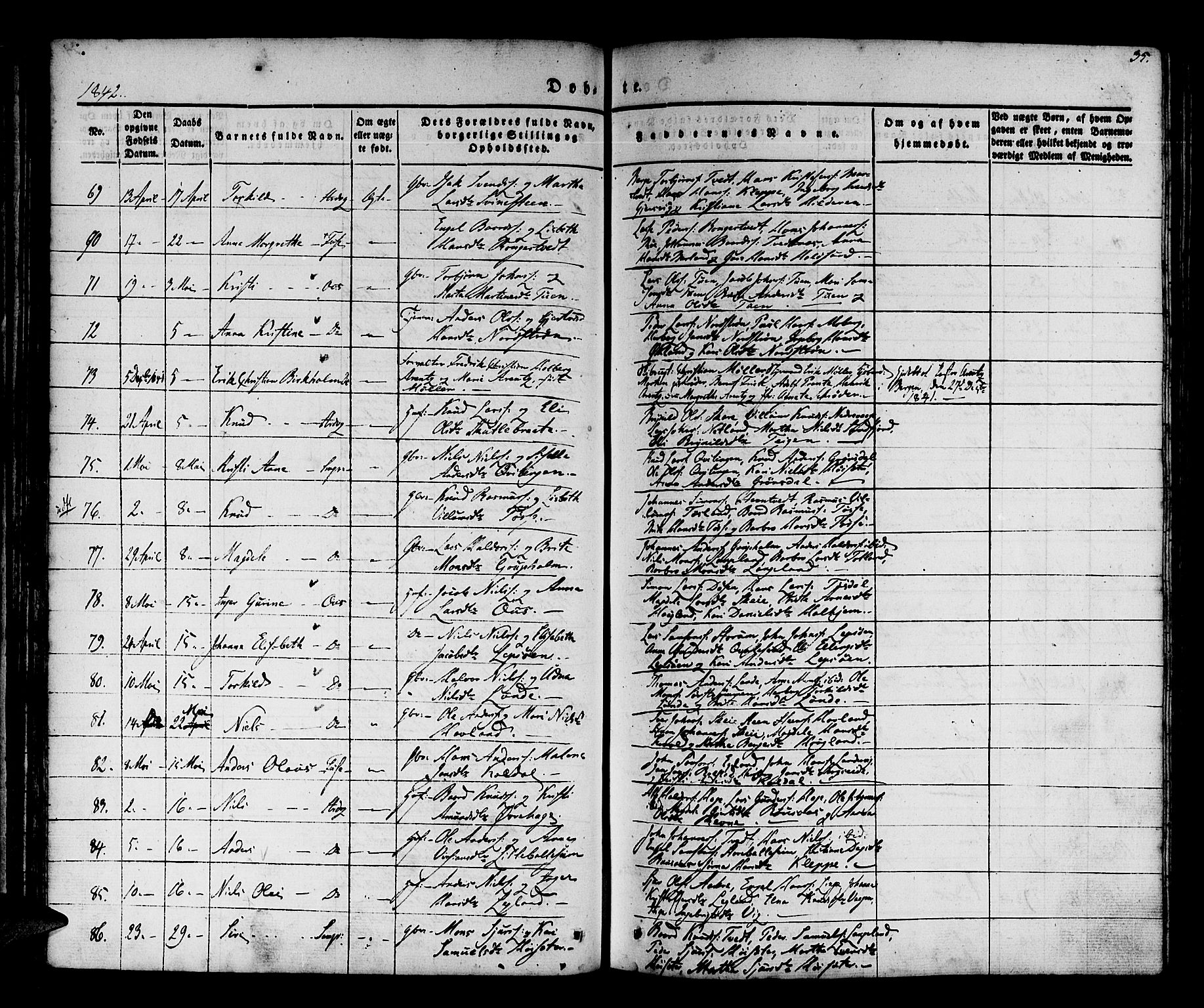 Os sokneprestembete, SAB/A-99929: Parish register (official) no. A 15, 1839-1851, p. 35