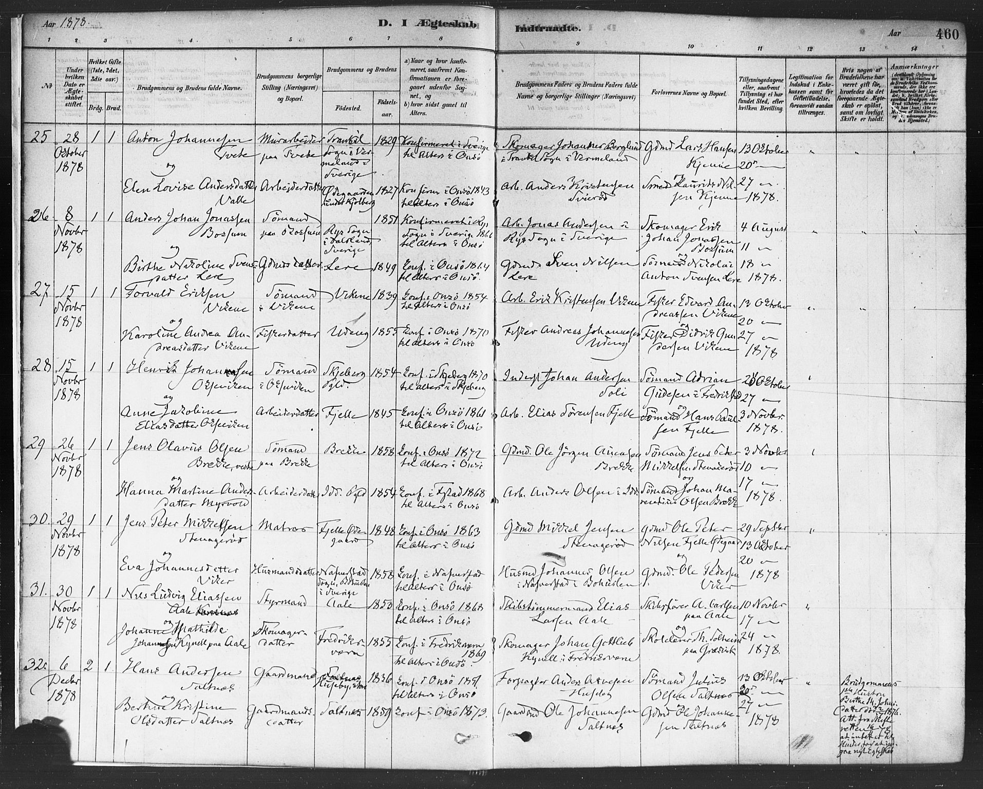Onsøy prestekontor Kirkebøker, SAO/A-10914/F/Fa/L0006: Parish register (official) no. I 6, 1878-1898, p. 460