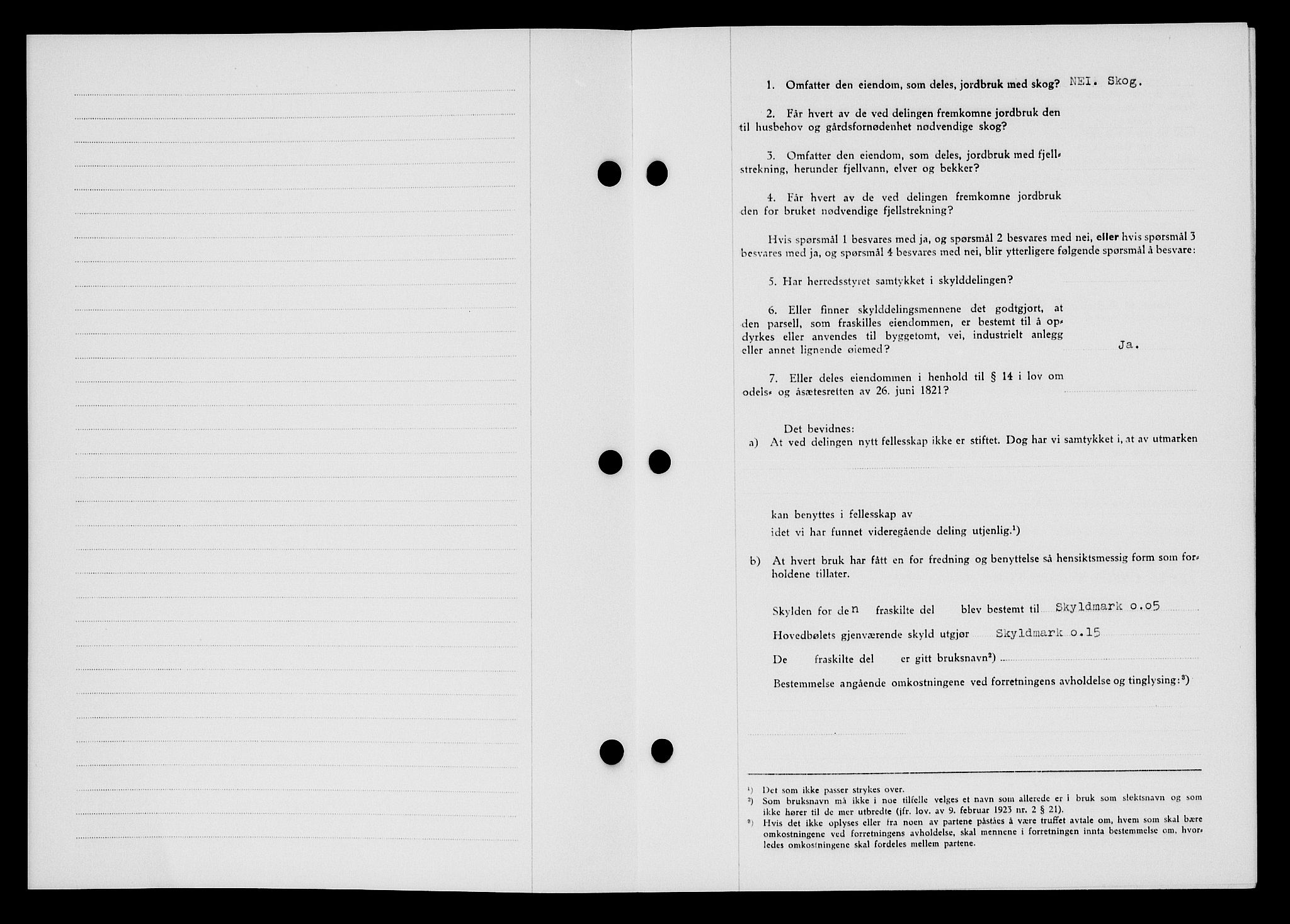 Flekkefjord sorenskriveri, SAK/1221-0001/G/Gb/Gba/L0059: Mortgage book no. A-7, 1944-1945, Diary no: : 226/1944