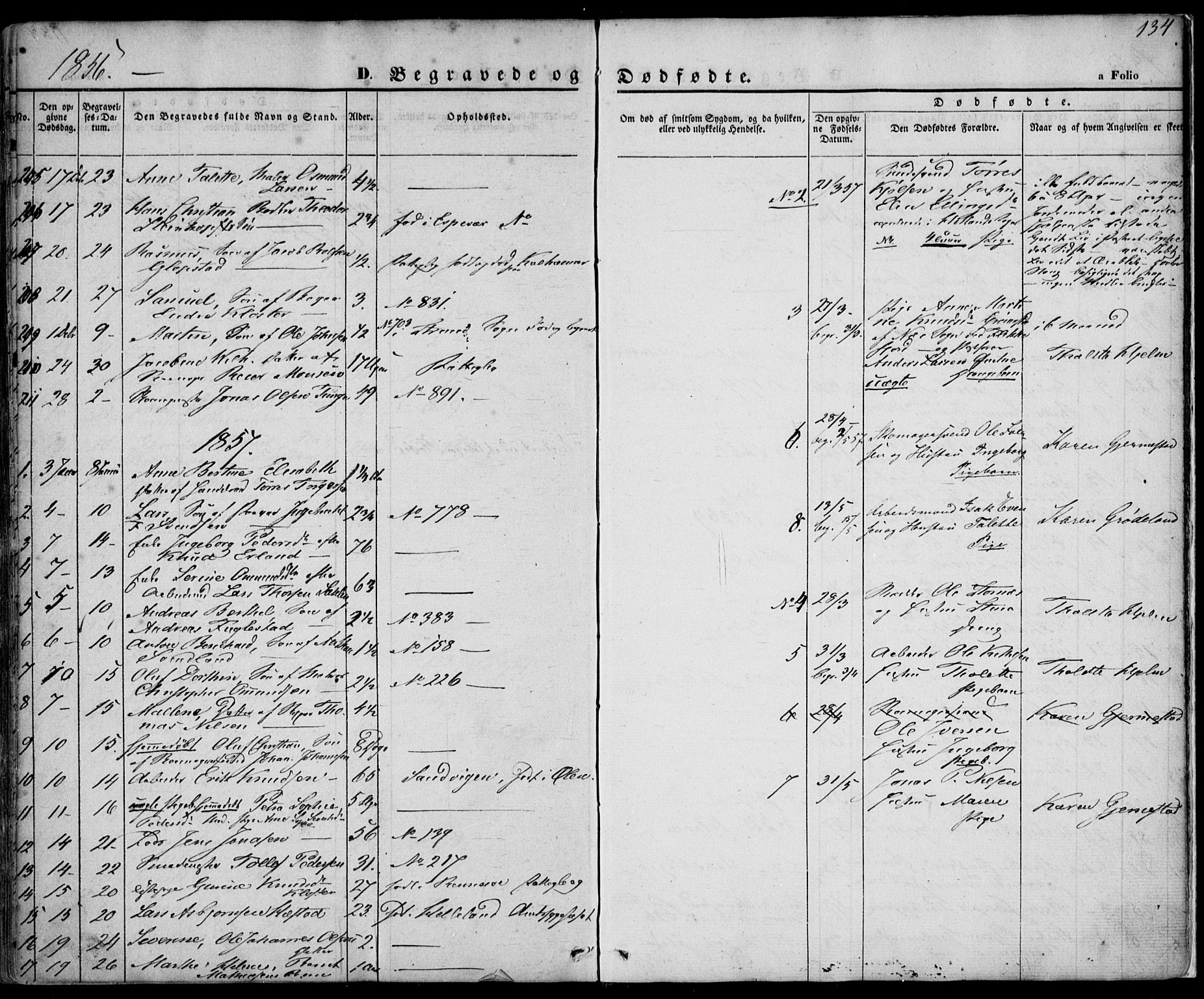 Domkirken sokneprestkontor, SAST/A-101812/001/30/30BA/L0014: Parish register (official) no. A 13, 1841-1851, p. 134