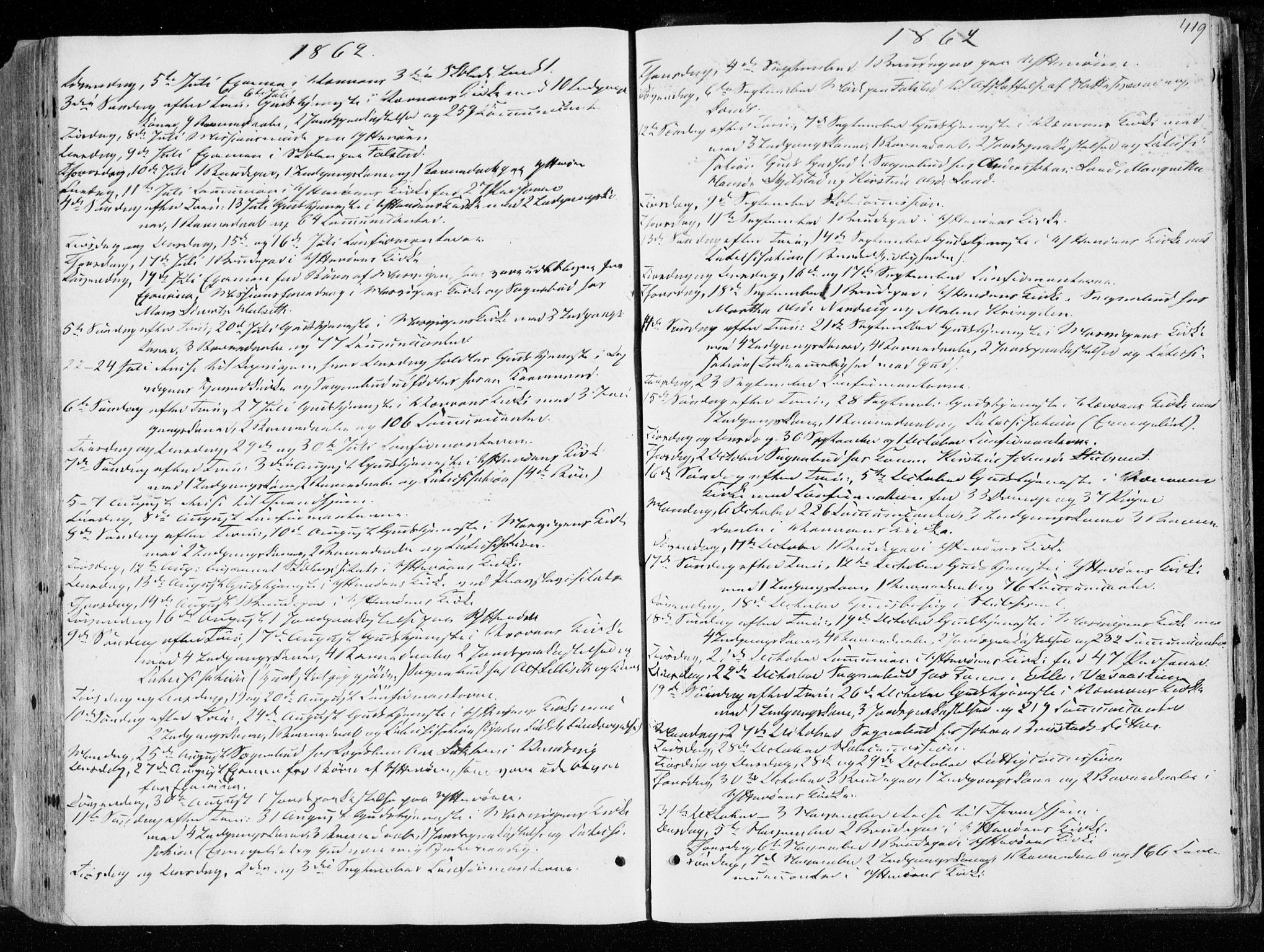 Ministerialprotokoller, klokkerbøker og fødselsregistre - Nord-Trøndelag, SAT/A-1458/722/L0218: Parish register (official) no. 722A05, 1843-1868, p. 419