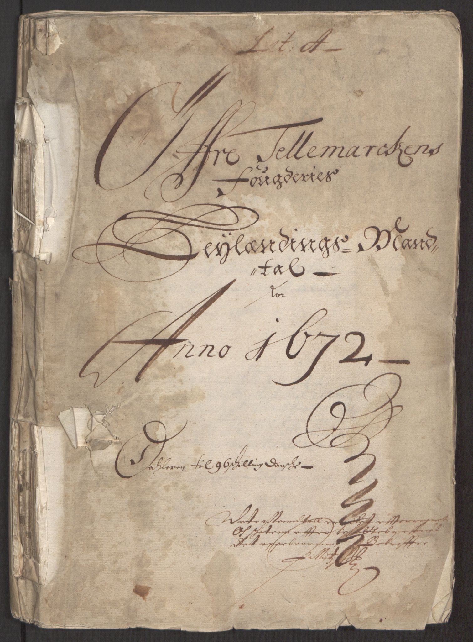 Rentekammeret inntil 1814, Reviderte regnskaper, Fogderegnskap, RA/EA-4092/R35/L2060: Fogderegnskap Øvre og Nedre Telemark, 1671-1672, p. 315