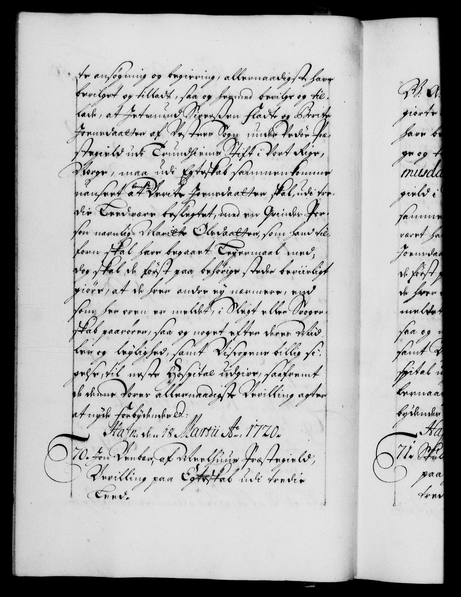 Danske Kanselli 1572-1799, AV/RA-EA-3023/F/Fc/Fca/Fcaa/L0023: Norske registre, 1720-1722, p. 50b