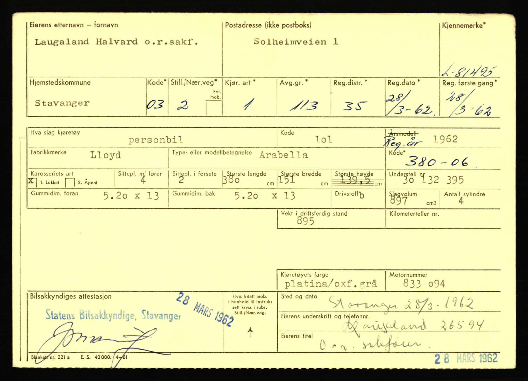 Stavanger trafikkstasjon, AV/SAST-A-101942/0/F/L0071: L-80500 - L-82199, 1930-1971, p. 1715