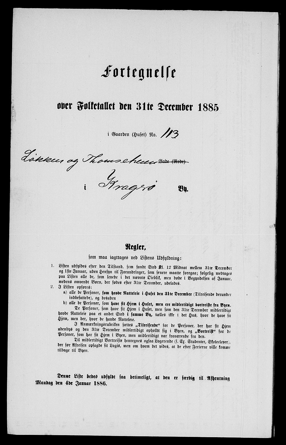 SAKO, 1885 census for 0801 Kragerø, 1885, p. 875