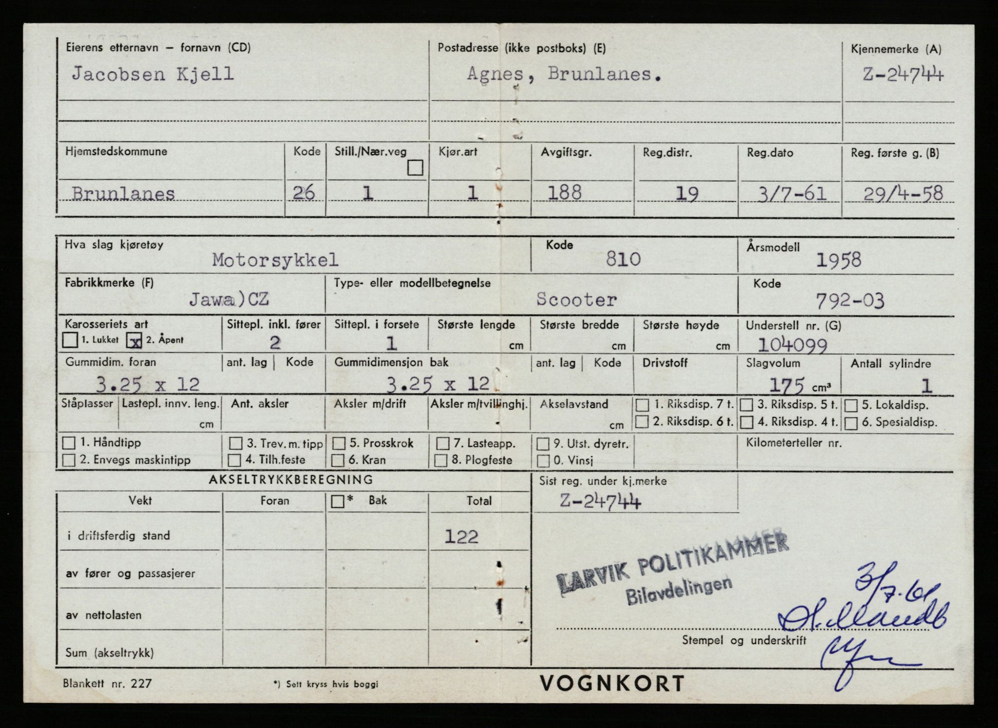 Stavanger trafikkstasjon, AV/SAST-A-101942/0/G/L0005: Registreringsnummer: 23000 - 34245, 1930-1971, p. 439