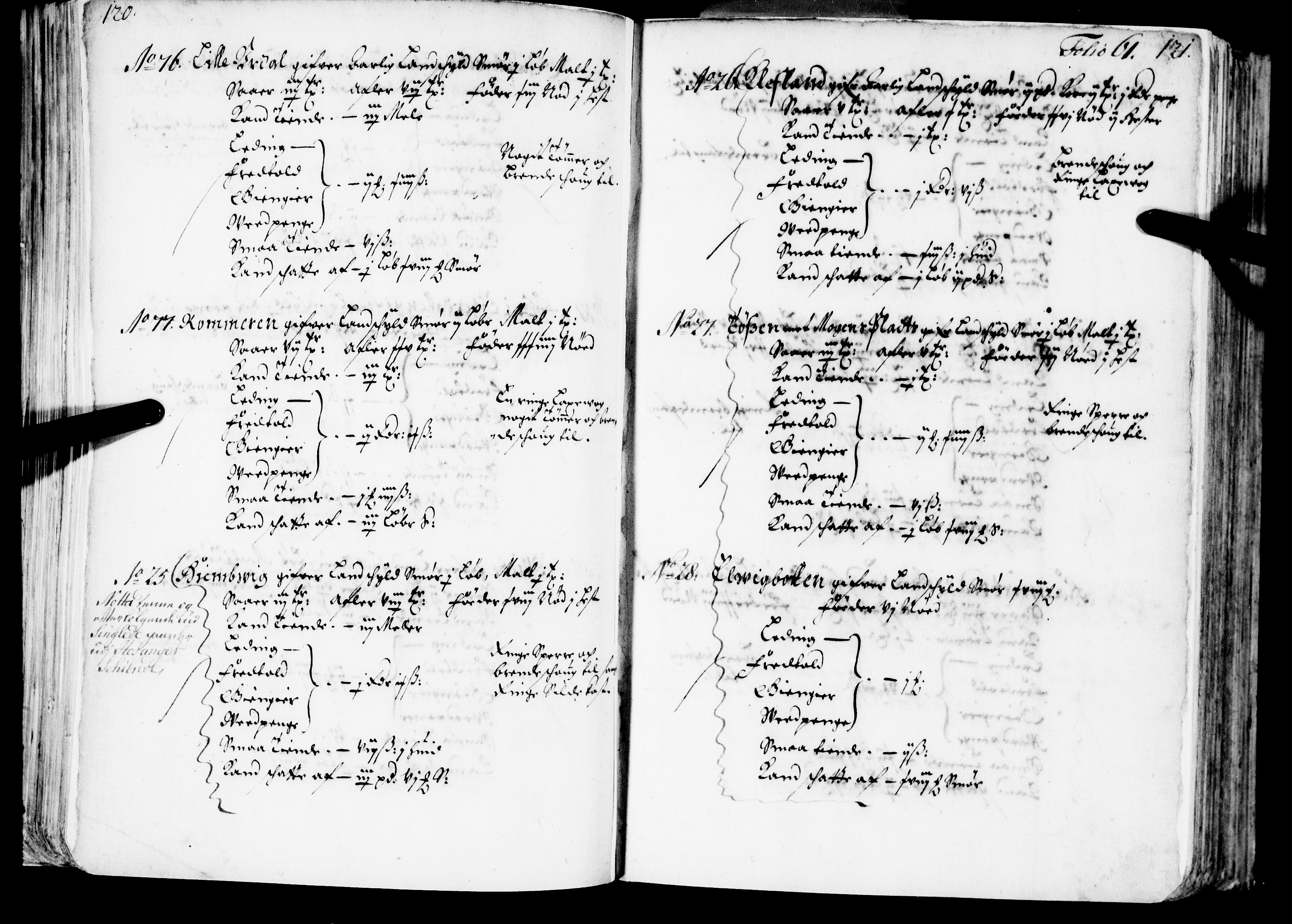 Rentekammeret inntil 1814, Realistisk ordnet avdeling, AV/RA-EA-4070/N/Nb/Nba/L0039: Nordhordland fogderi, 1667, p. 60b-61a