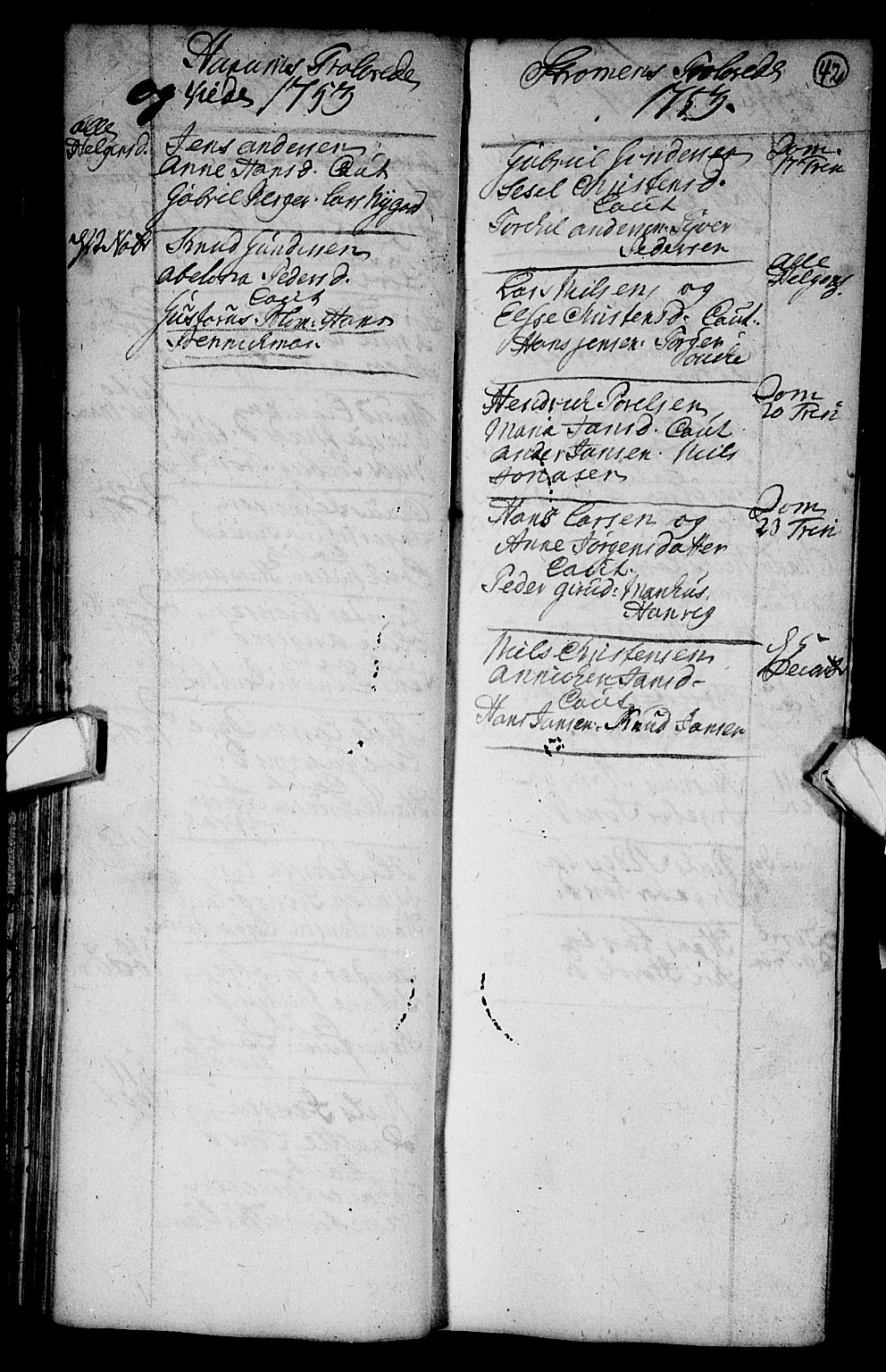 Hurum kirkebøker, AV/SAKO-A-229/F/Fa/L0003: Parish register (official) no. 3, 1733-1757, p. 42