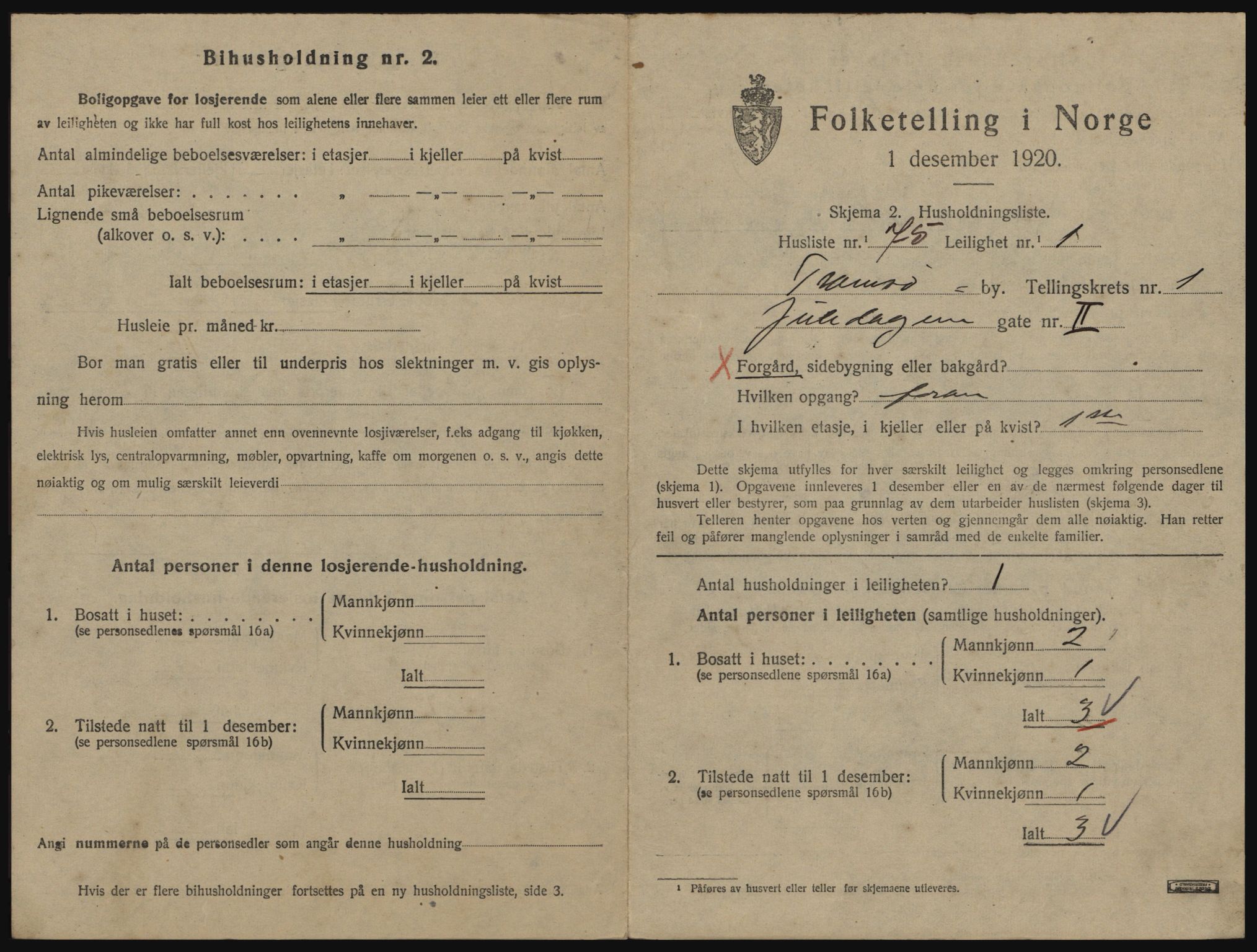 SATØ, 1920 census for Tromsø, 1920, p. 2687