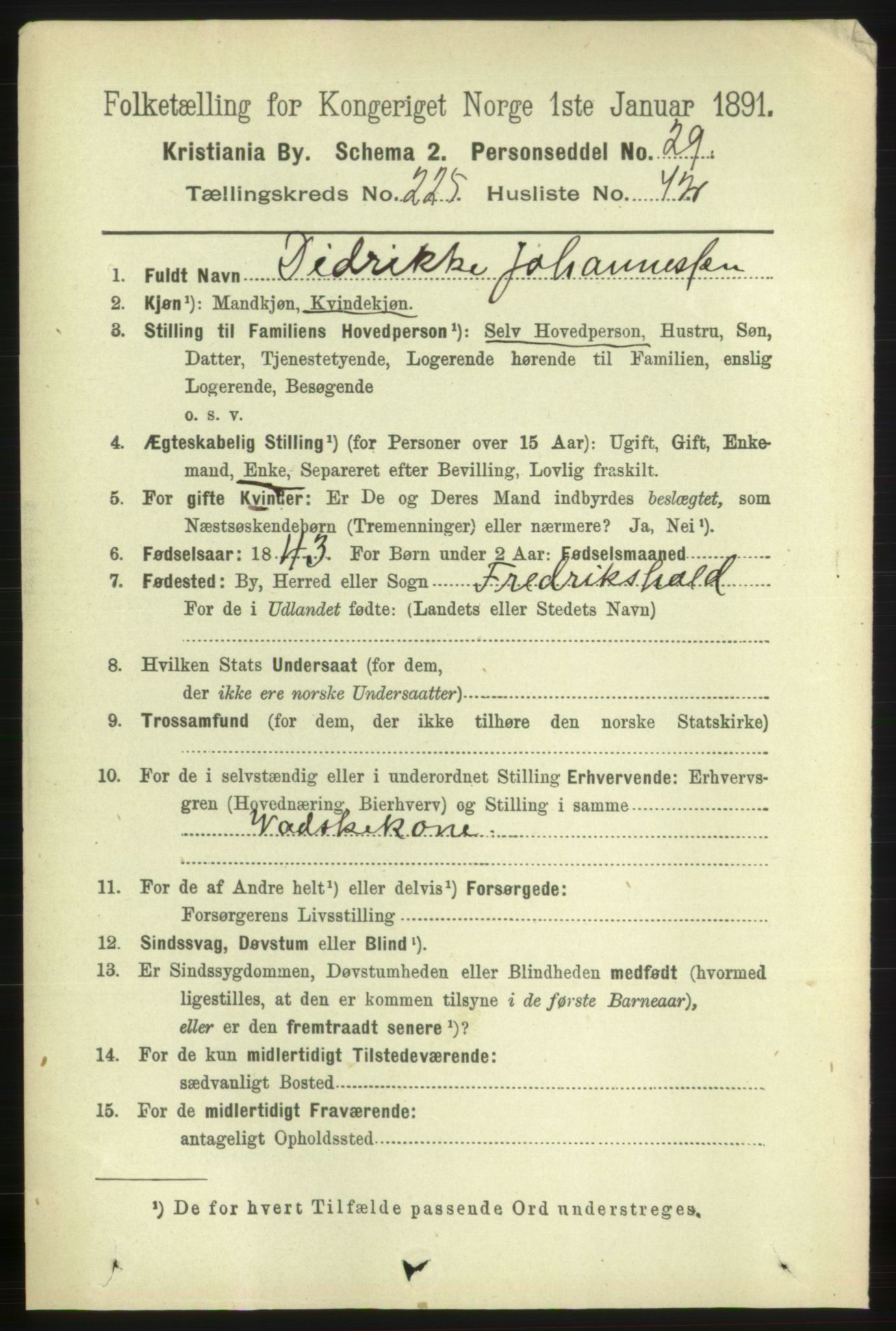 RA, 1891 census for 0301 Kristiania, 1891, p. 137373