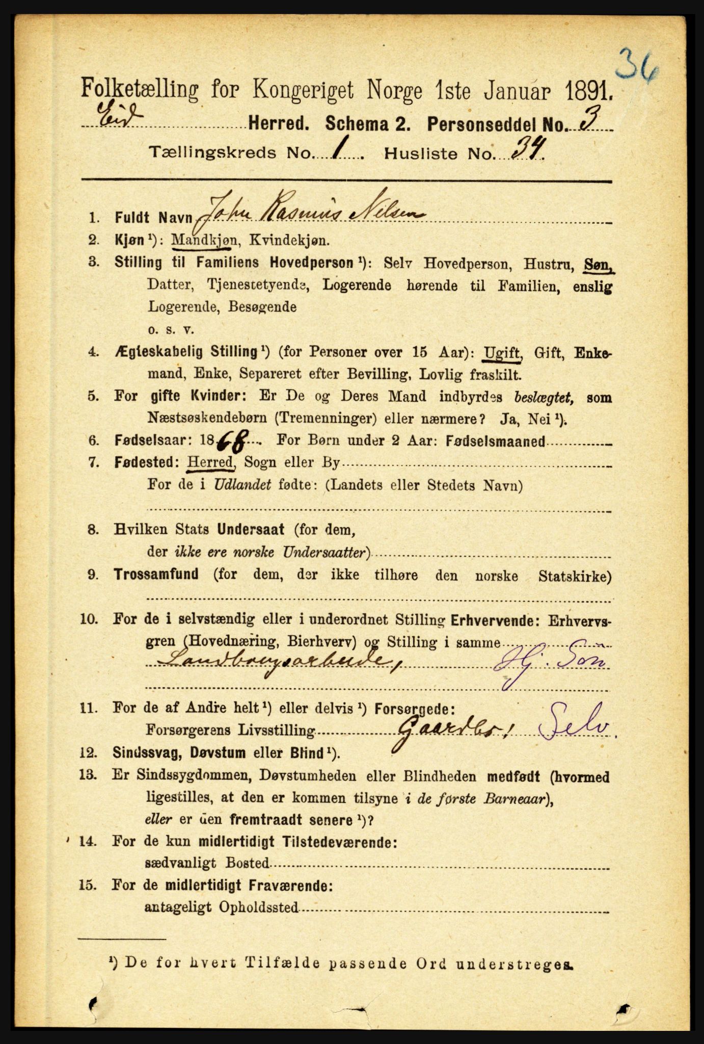 RA, 1891 census for 1443 Eid, 1891, p. 270