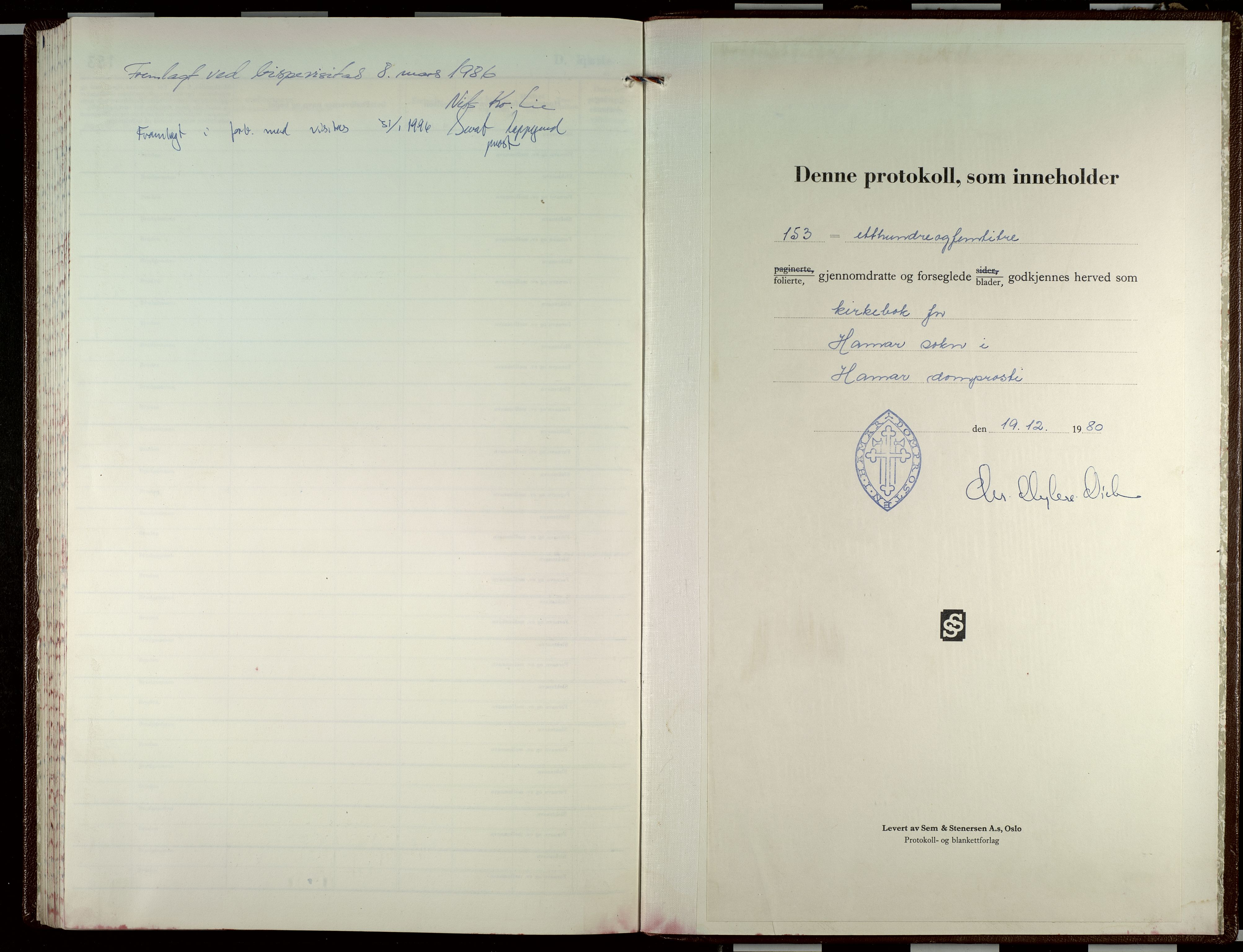 Hamar prestekontor, AV/SAH-DOMPH-002/H/Ha/Haa/L0021: Parish register (official) no. 21, 1980-2004