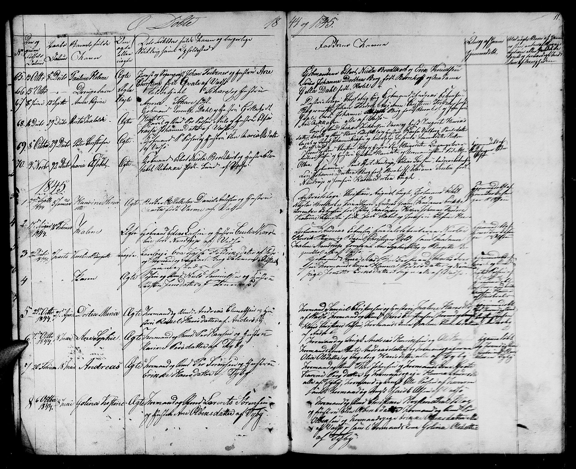 Vadsø sokneprestkontor, SATØ/S-1325/H/Hb/L0001klokker: Parish register (copy) no. 1, 1843-1853, p. 11