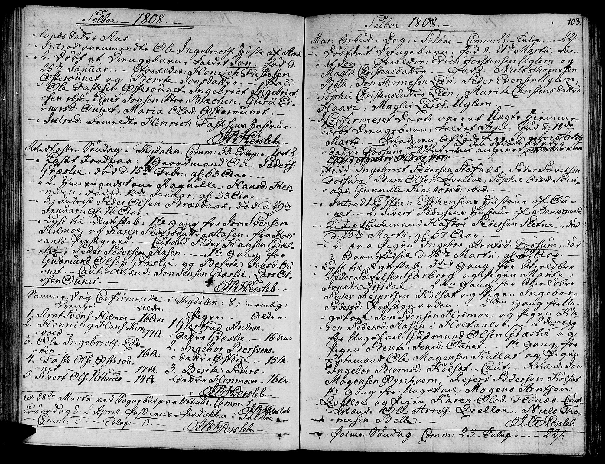 Ministerialprotokoller, klokkerbøker og fødselsregistre - Sør-Trøndelag, SAT/A-1456/695/L1140: Parish register (official) no. 695A03, 1801-1815, p. 103