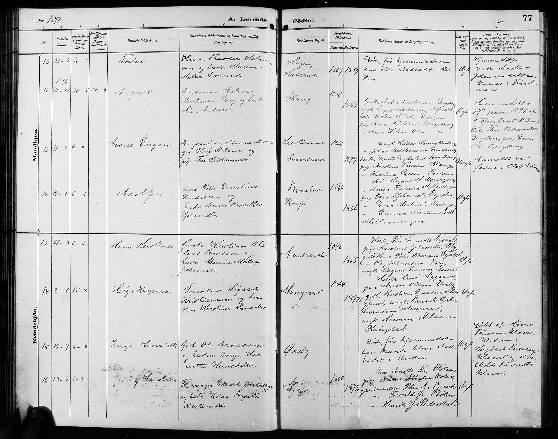 Enebakk prestekontor Kirkebøker, AV/SAO-A-10171c/G/Ga/L0006: Parish register (copy) no. I 6, 1889-1911, p. 77